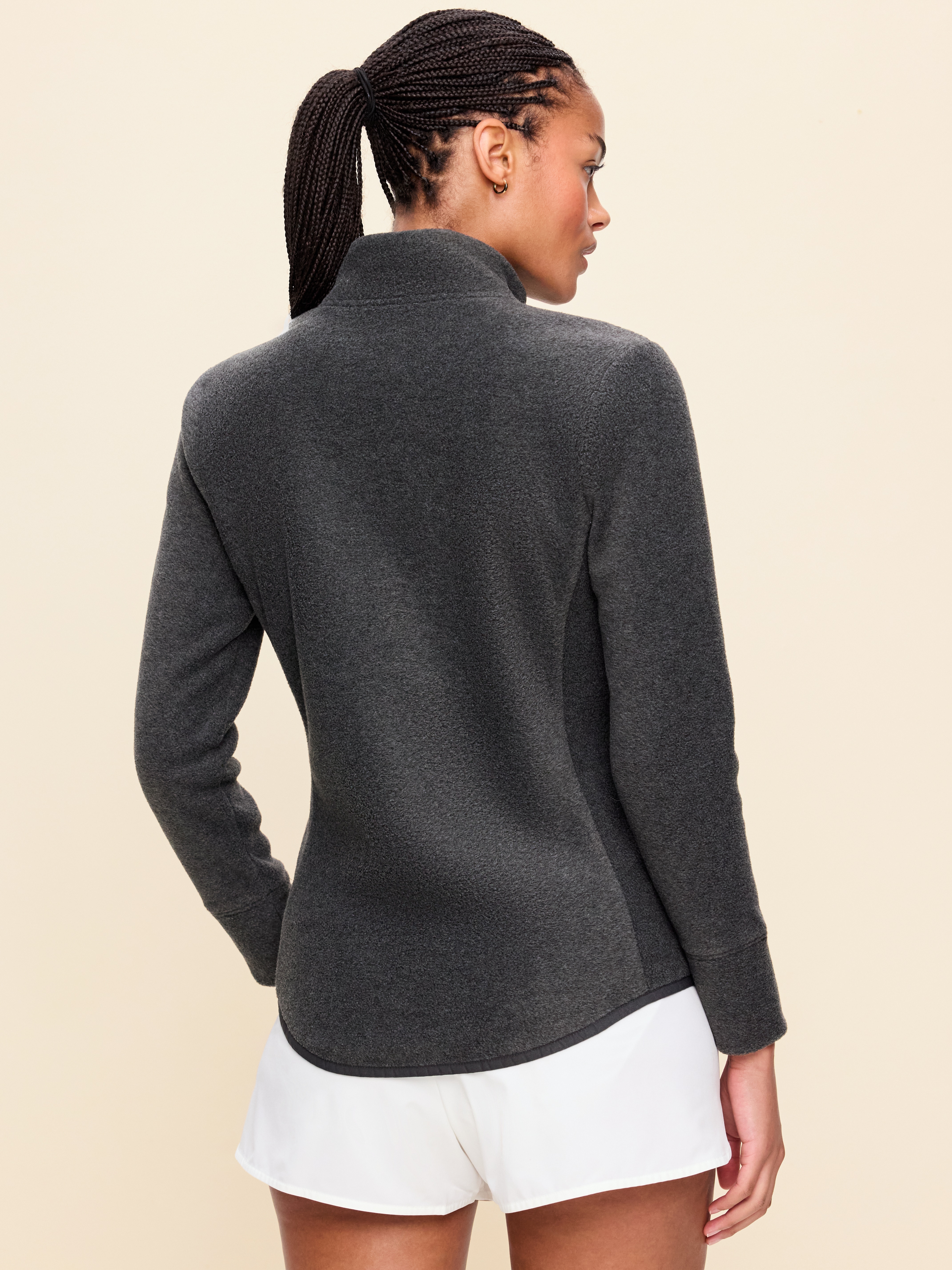 Fitted Performance Fleece Full-Zip Jacket - Dark Heather Gray - 2
