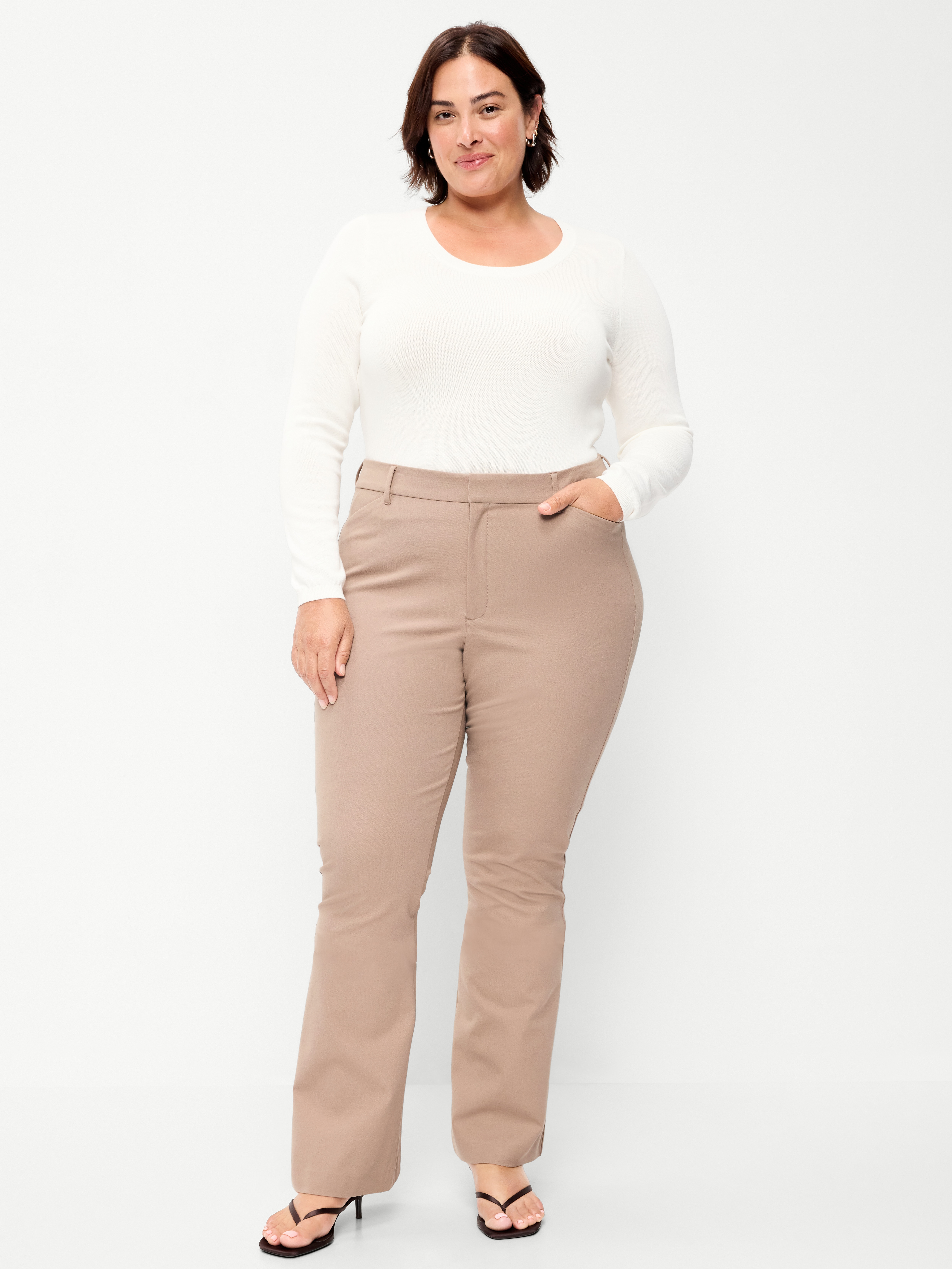 High-Waisted Pixie Flare Pants - Chocolate Malted - 4