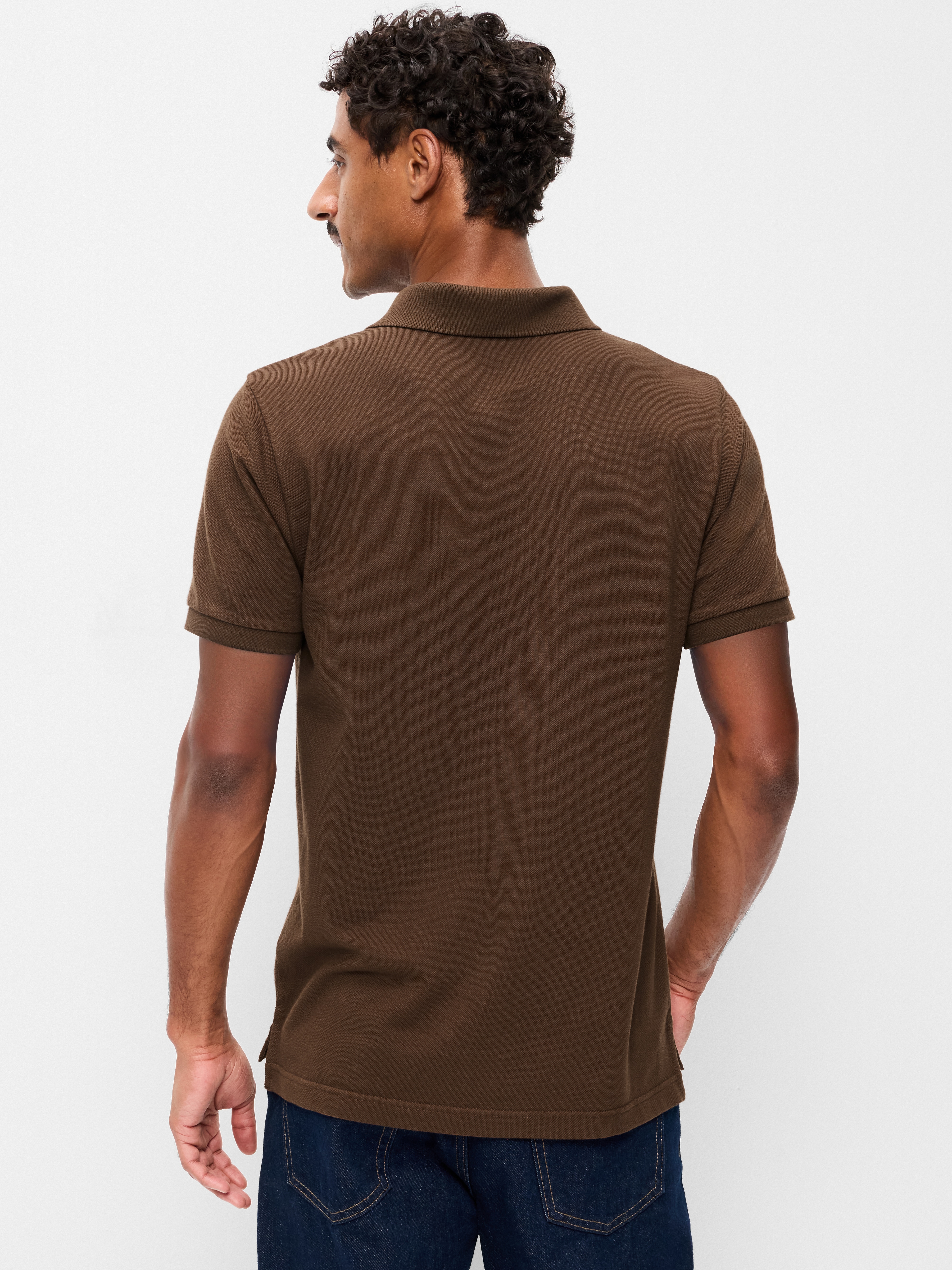 Pique Polo for Men - Dark Walnut - 2