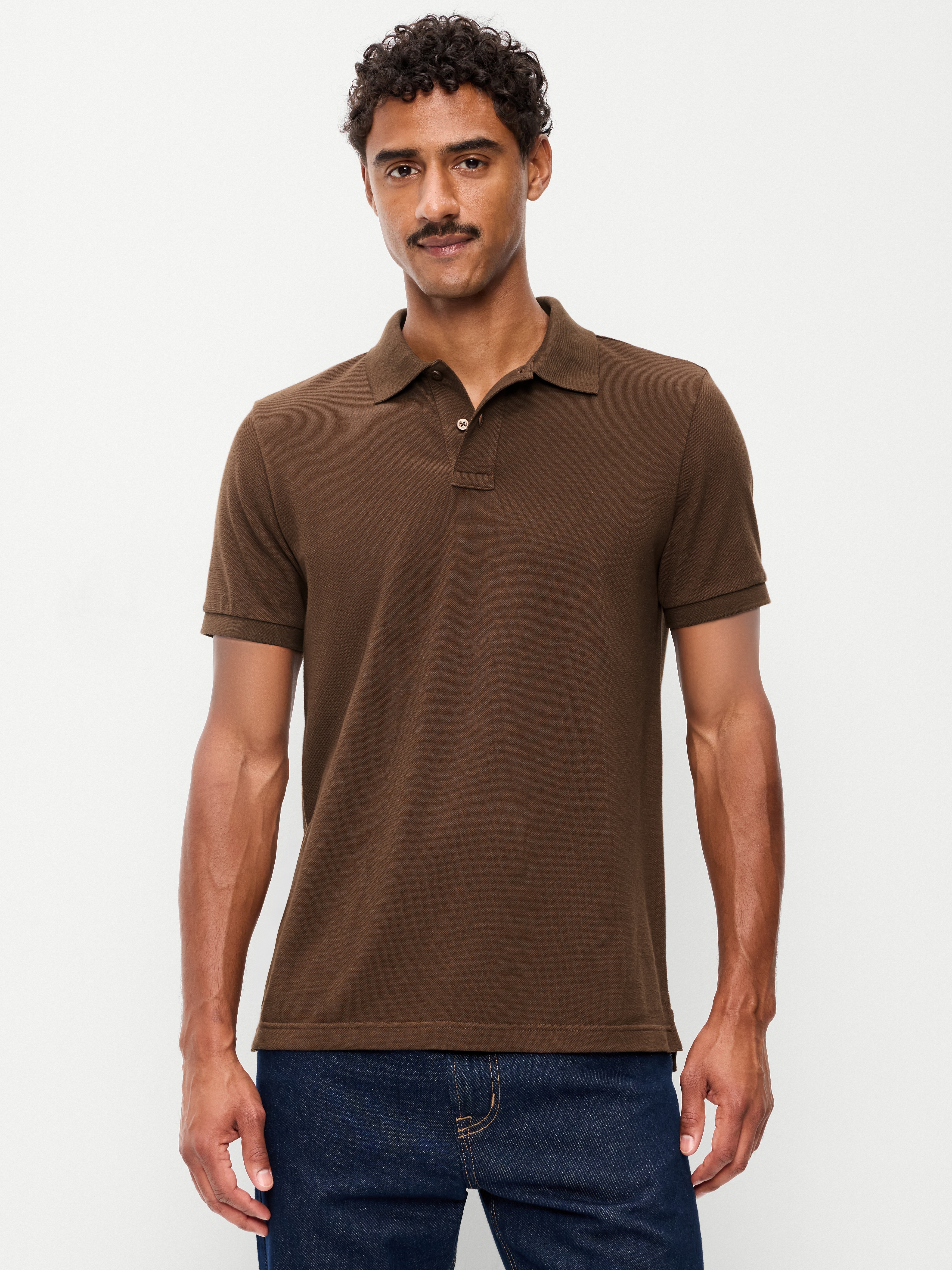 Pique Polo for Men - Dark Walnut - 1