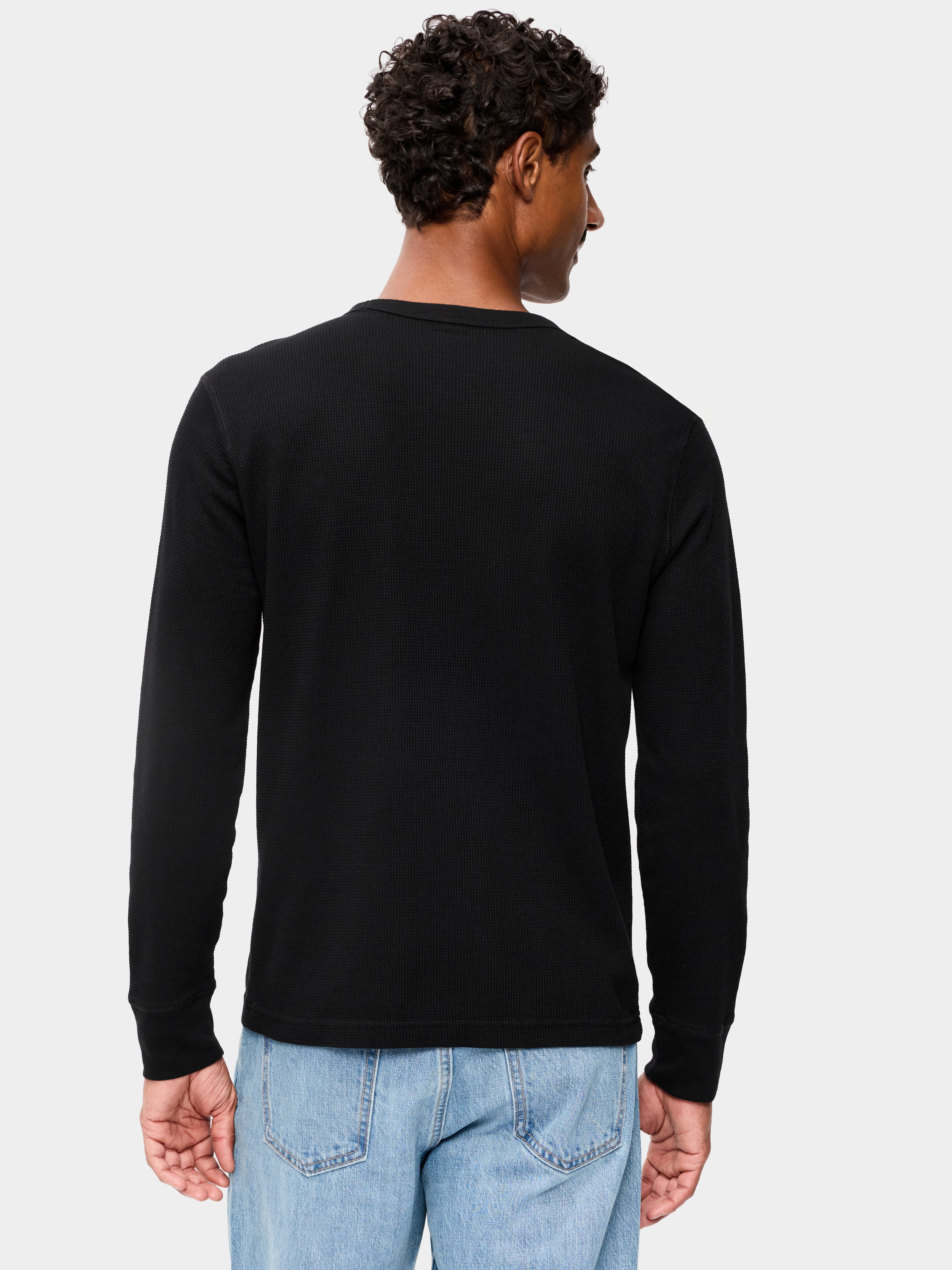 Crew-Neck Waffle T-Shirt - Black Jack - 2