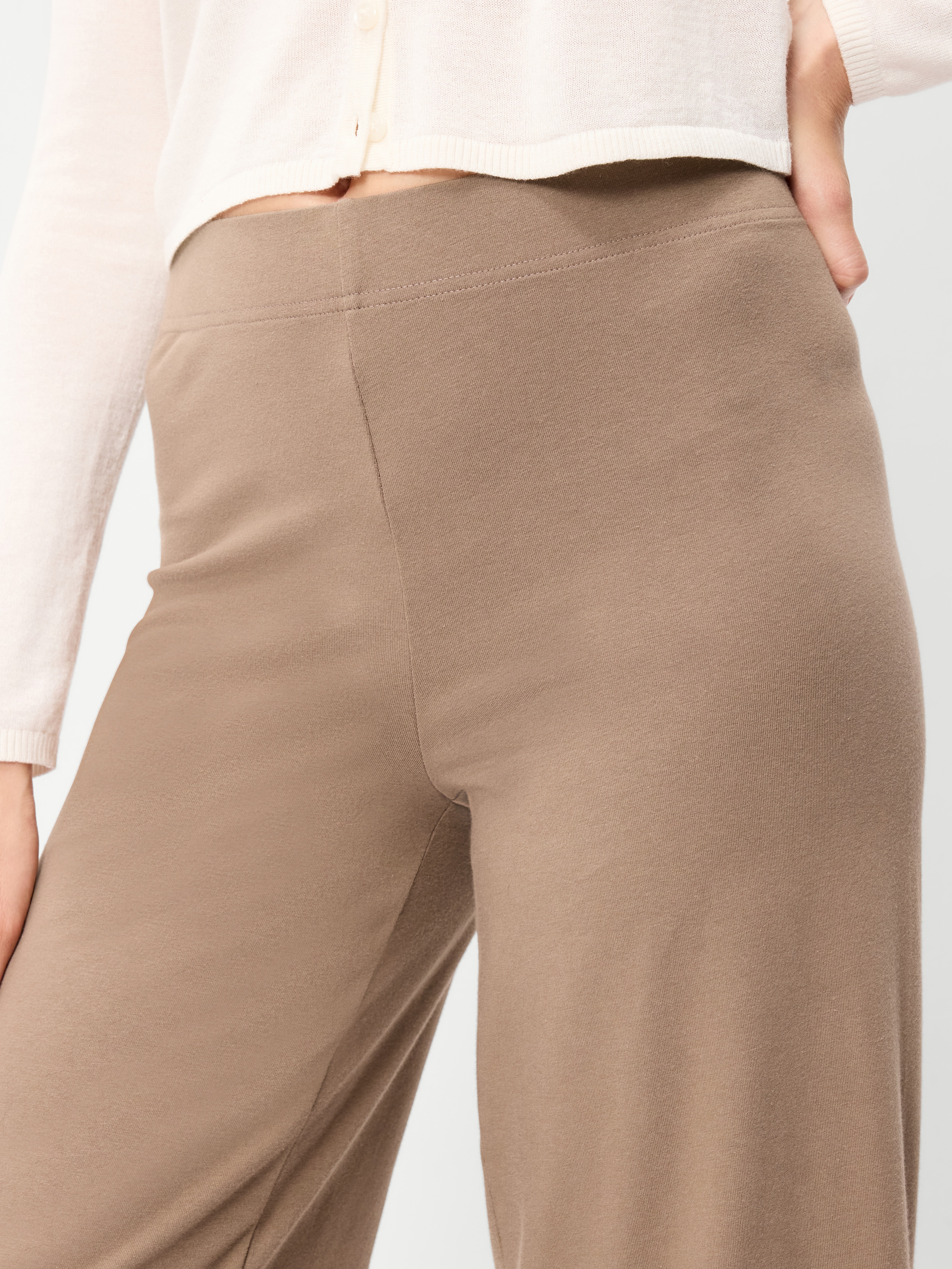High-Waisted Fashion Wide-Leg Cropped Leggings - HR CROP WIDE L:SEDIMENT - 4