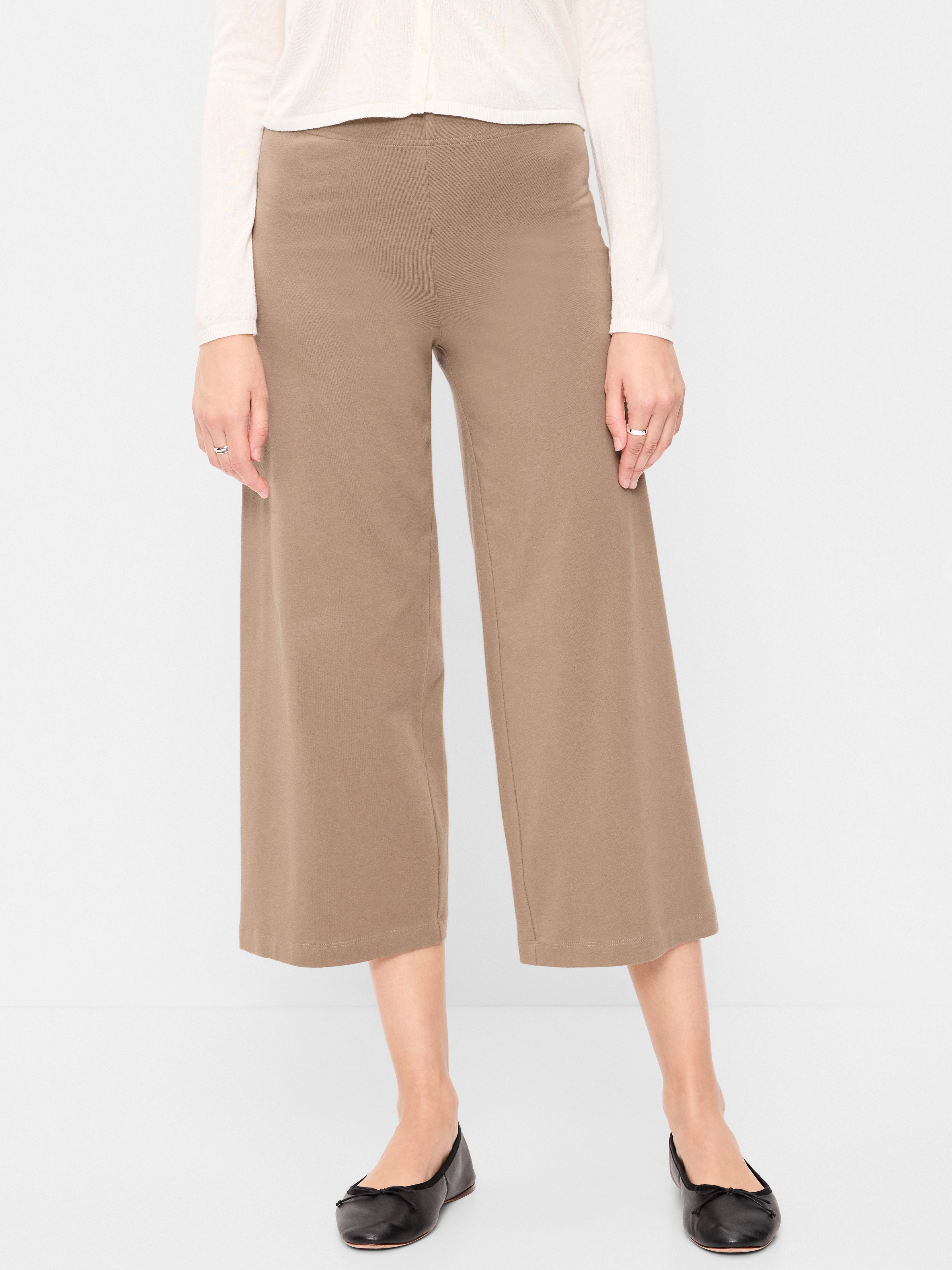 High-Waisted Fashion Wide-Leg Cropped Leggings - HR CROP WIDE L:SEDIMENT - 2
