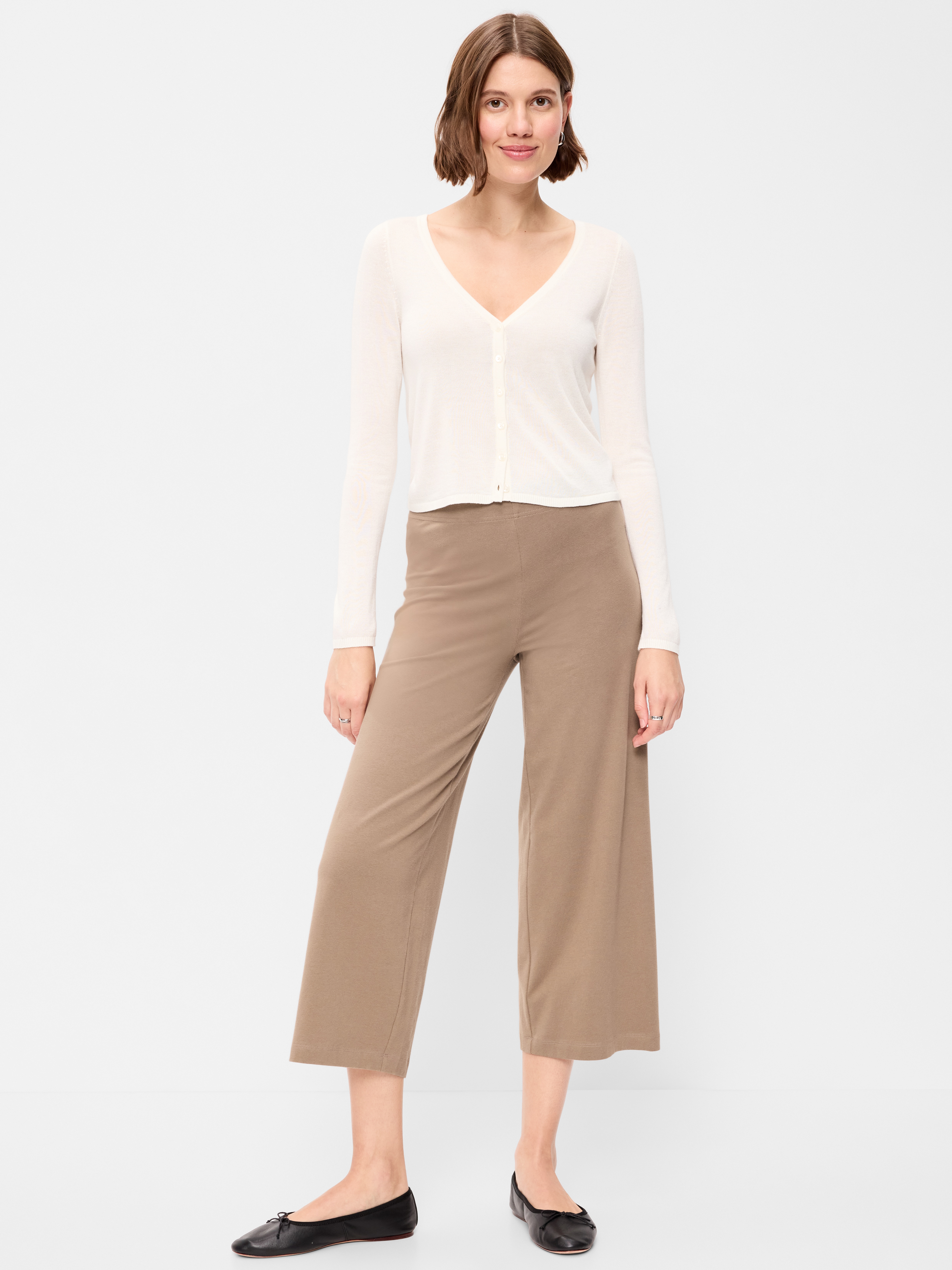 High-Waisted Fashion Wide-Leg Cropped Leggings - HR CROP WIDE L:SEDIMENT - 1