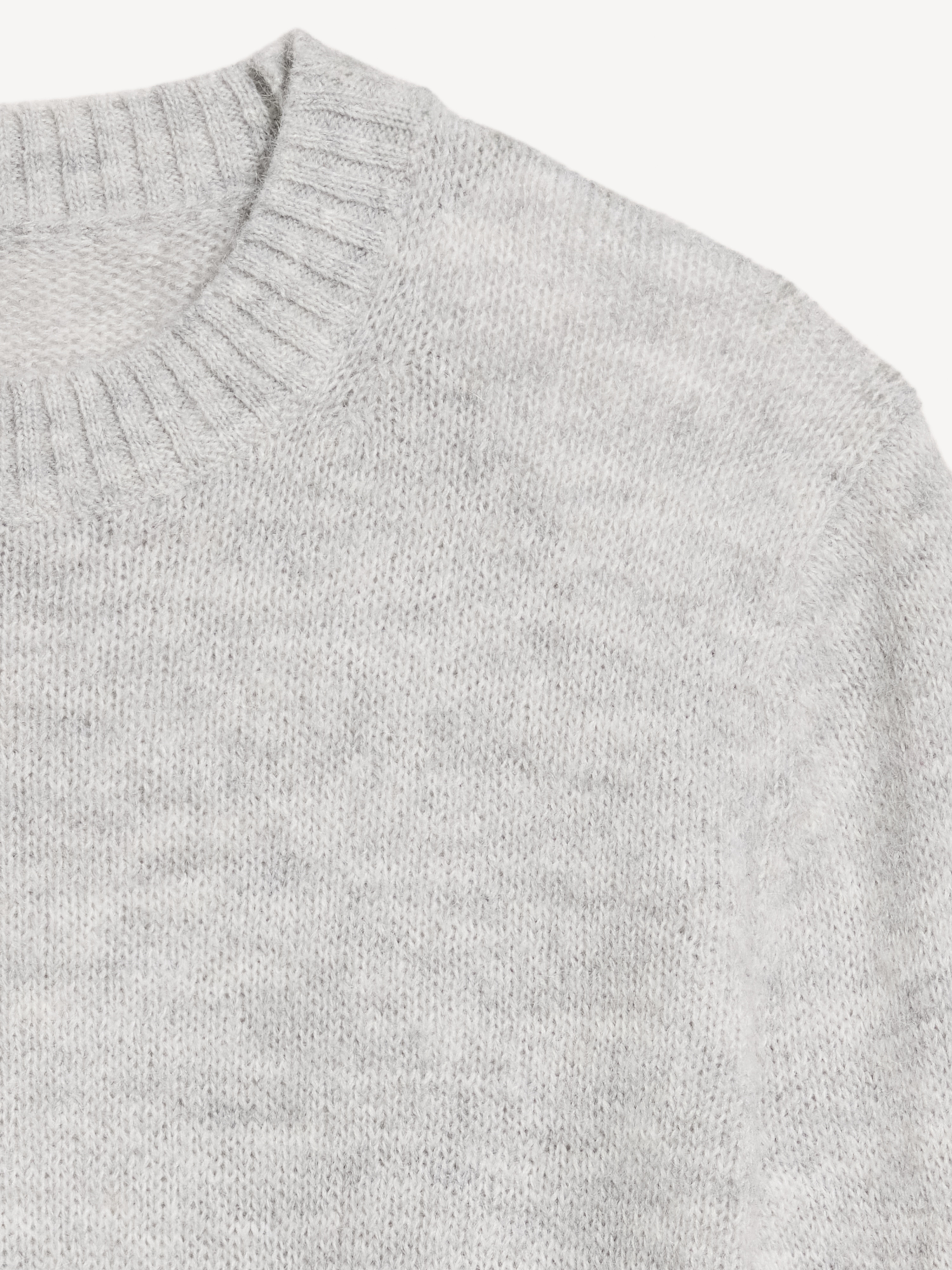 Shrunken Cozy Wool-Blend Crew-Neck Sweater - LIGHT GREY - 5