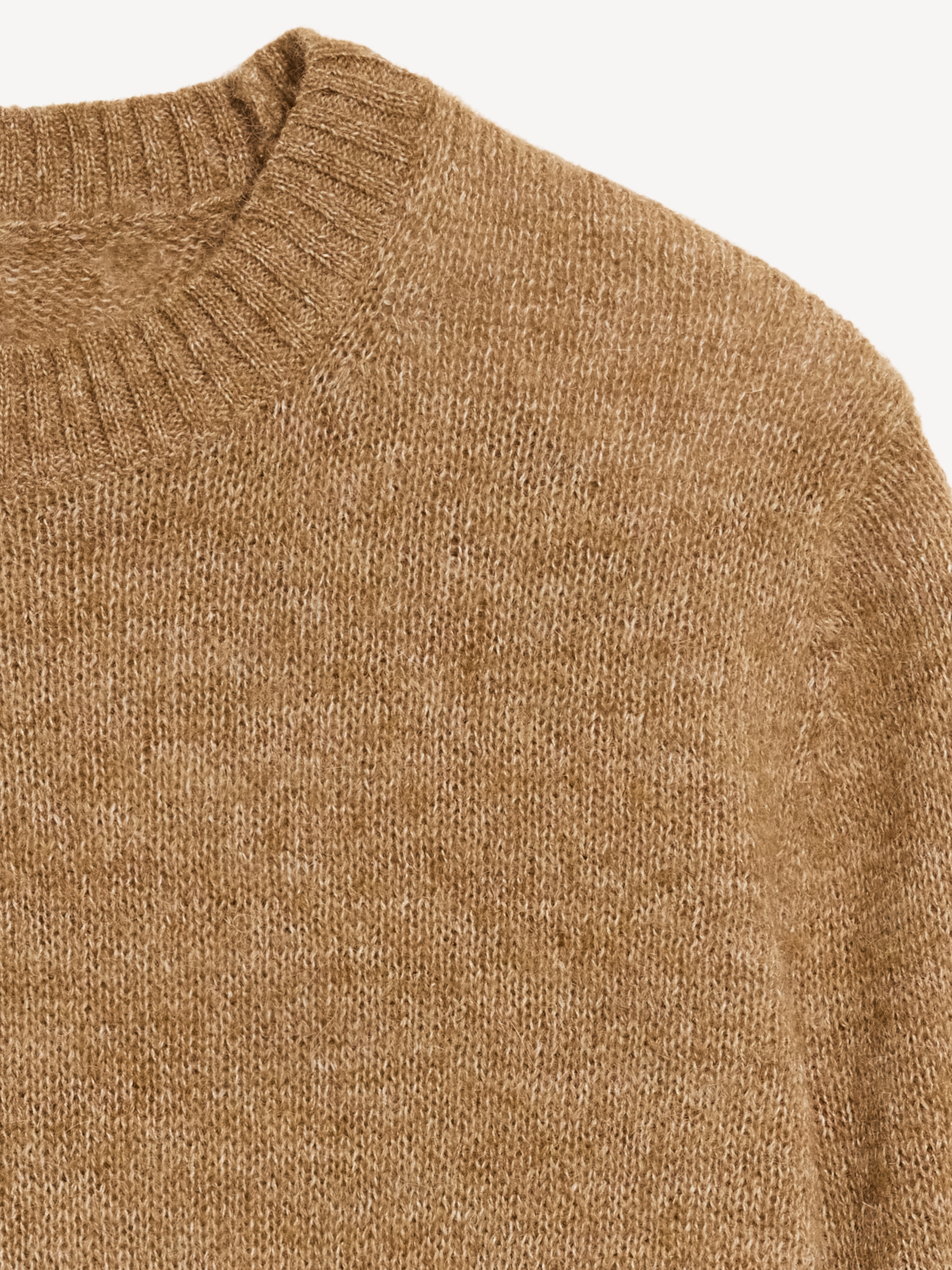 Shrunken Cozy Wool-Blend Crew-Neck Sweater - SYCAMORE BARK - 5