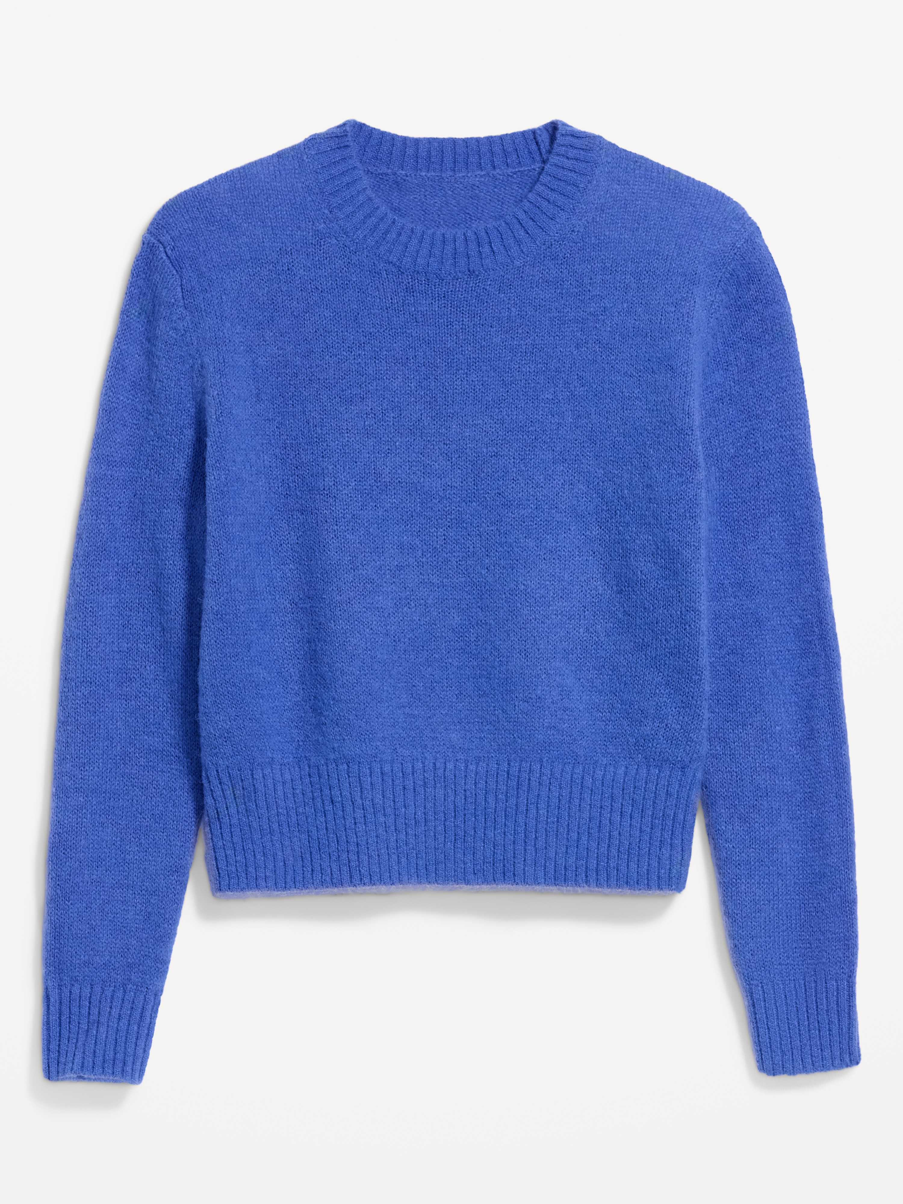 Shrunken Cozy Wool-Blend Crew-Neck Sweater - CRAYON BLUE - 4