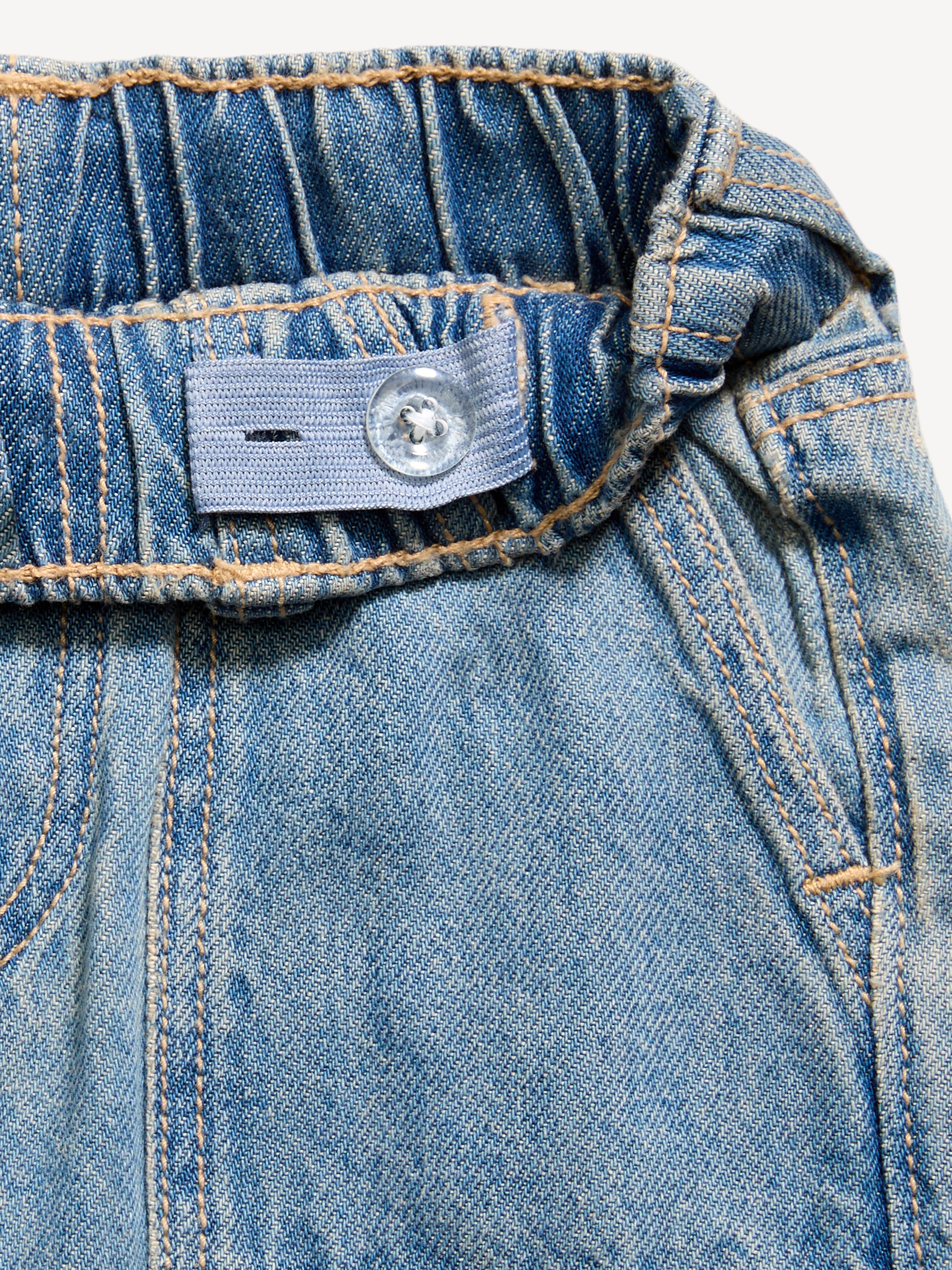 Super Baggy Barrel-Leg Cargo Jeans for Toddler Boys - Blue Washed - 5