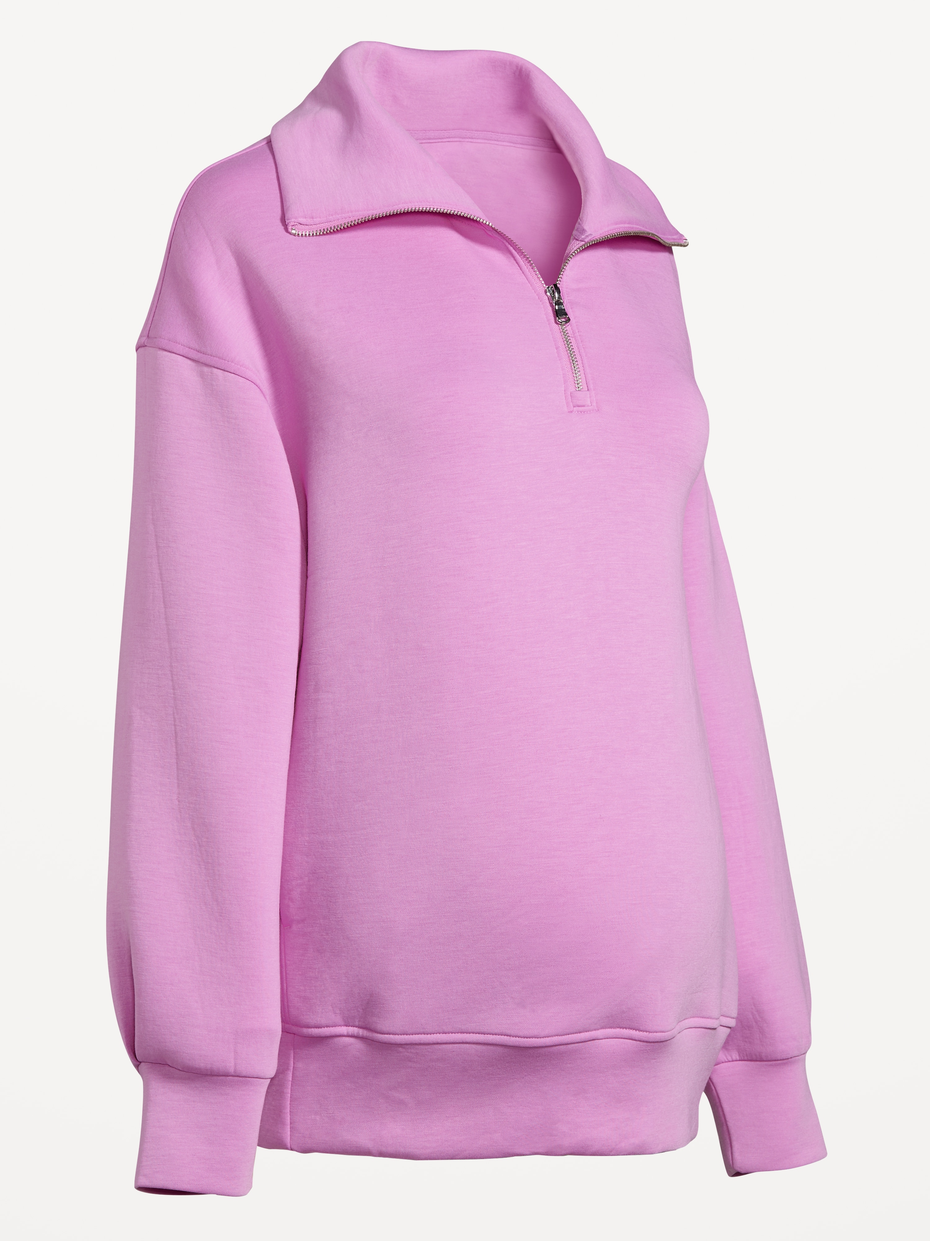 Maternity Bounce Fleece Half-Zip Pullover - Orchid - 2
