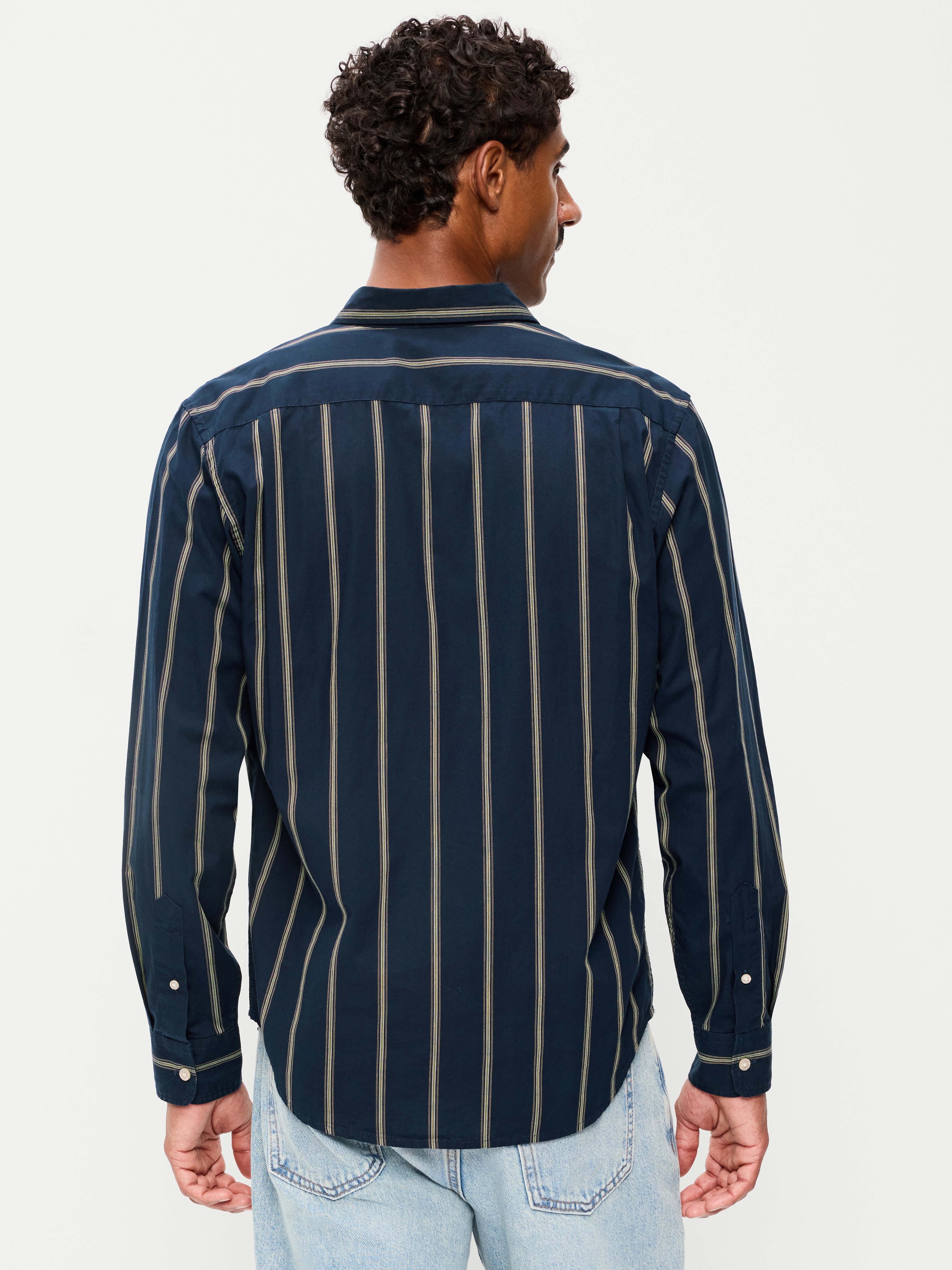 Classic Fit Everyday Oxford Shirt - Dark Blue Stripe - 2