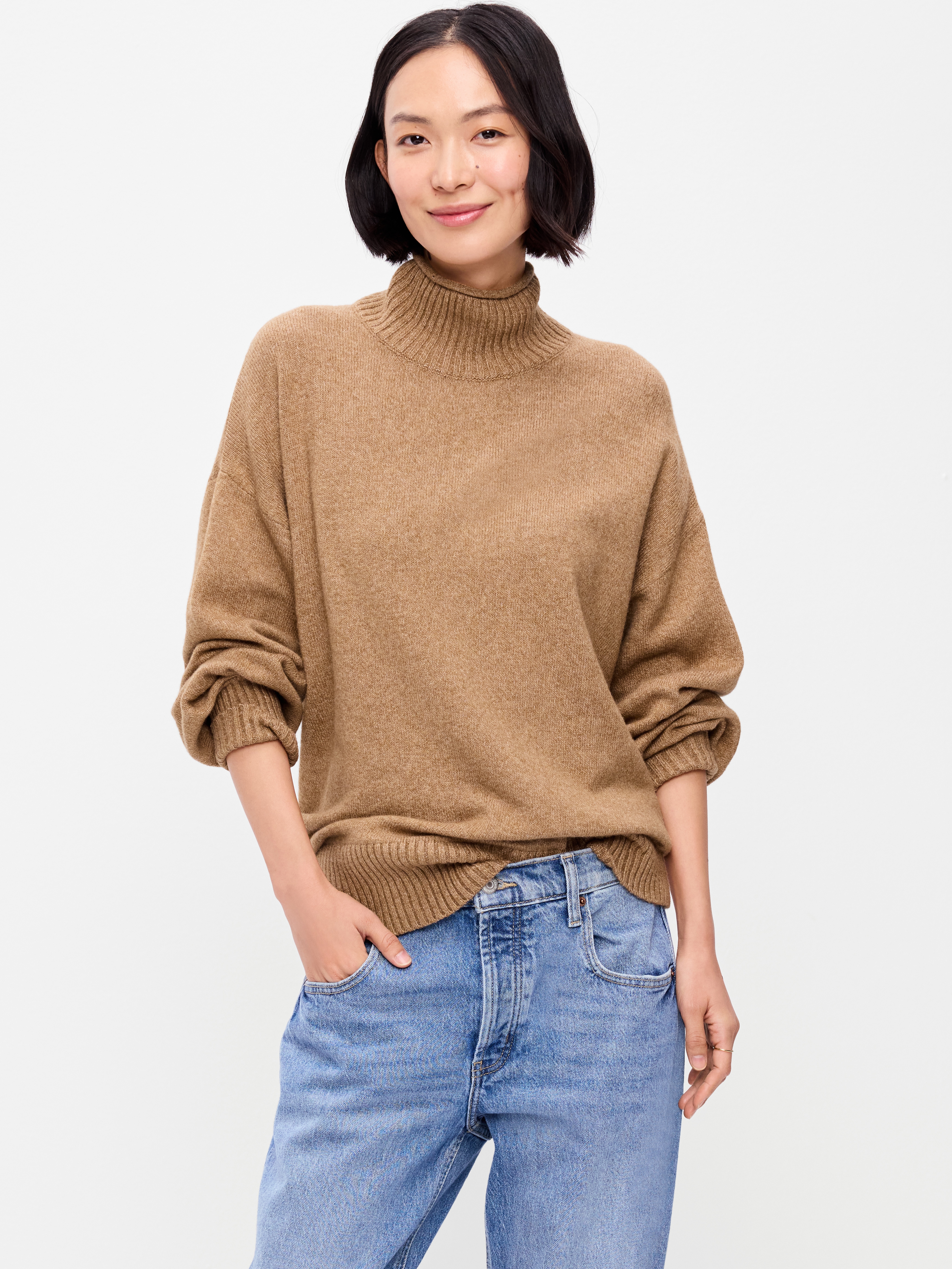 SoSoft Turtleneck Tunic Sweater - SYCAMORE BARK - 1