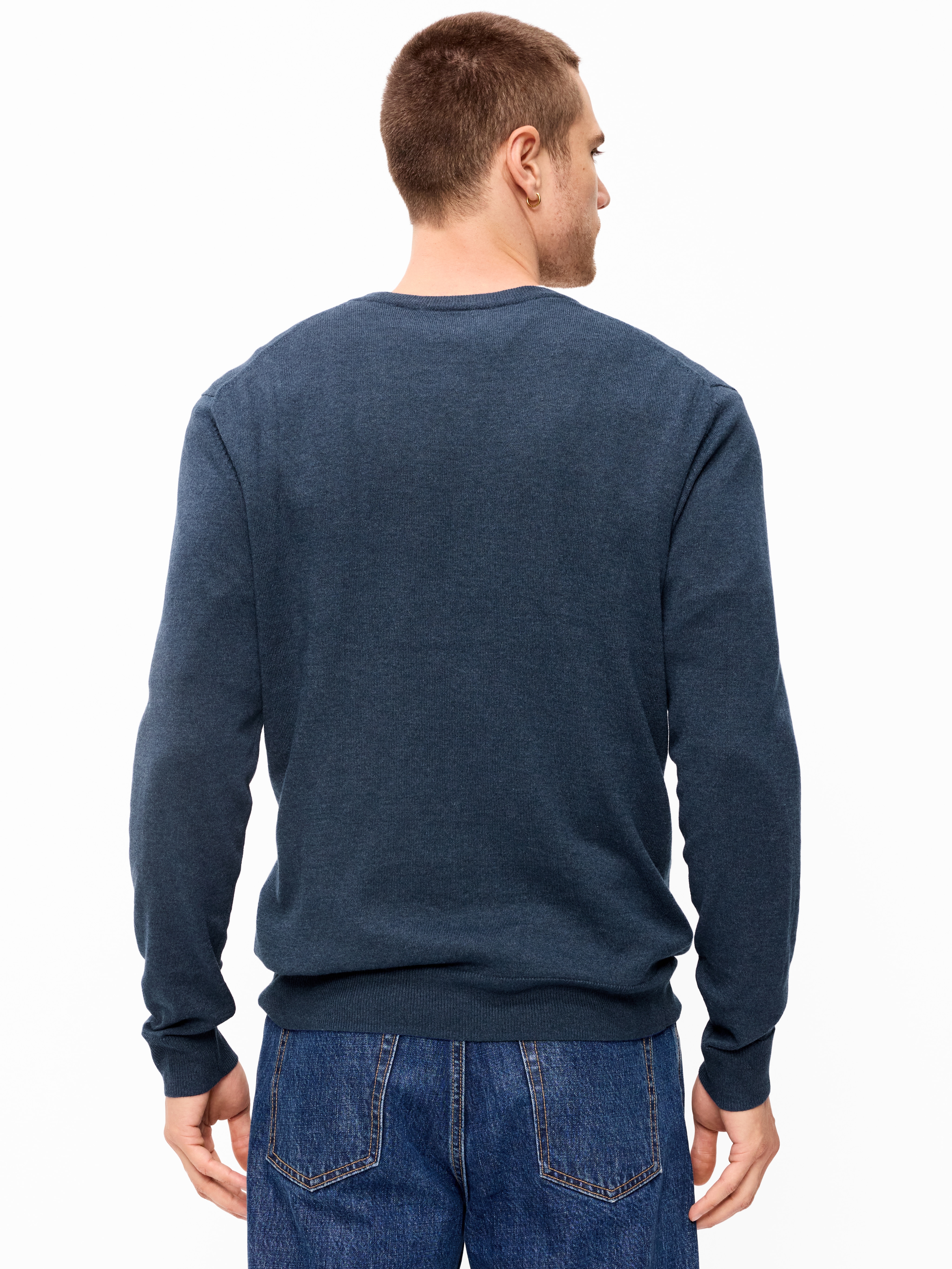 V-Neck Sweater - Navy Heather - 2