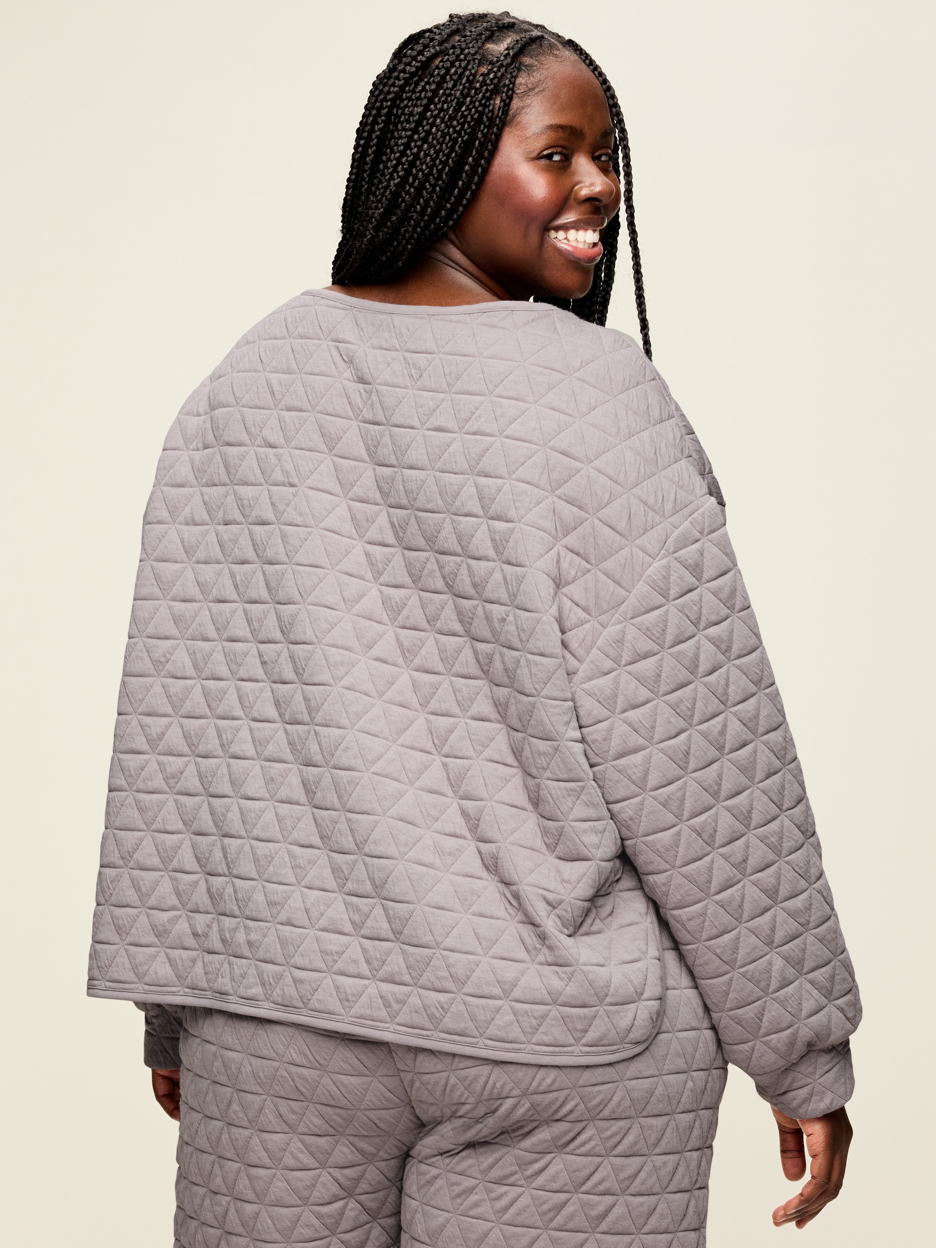 Quilted Bounce Fleece Boatneck Sweatshirt - Mockingbird - 8