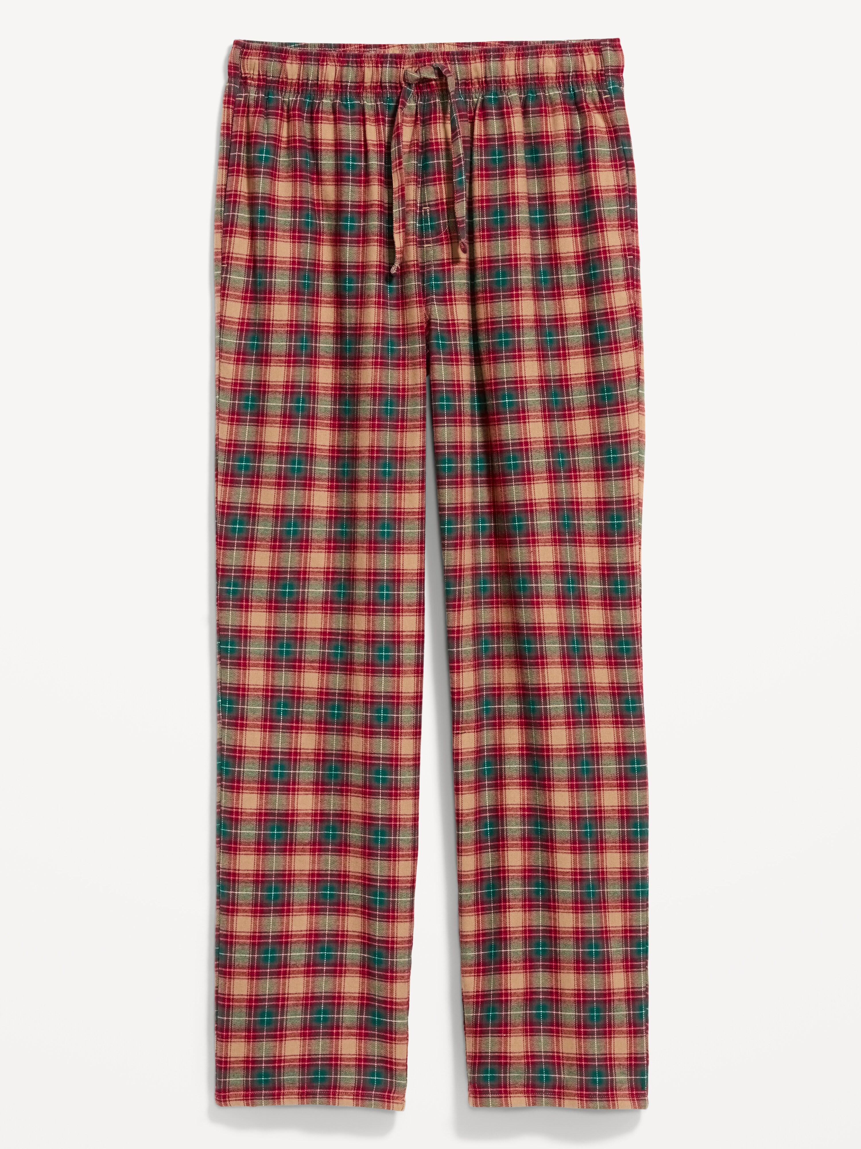 Flannel Pajama Pants - Brown Green Plaid - 3