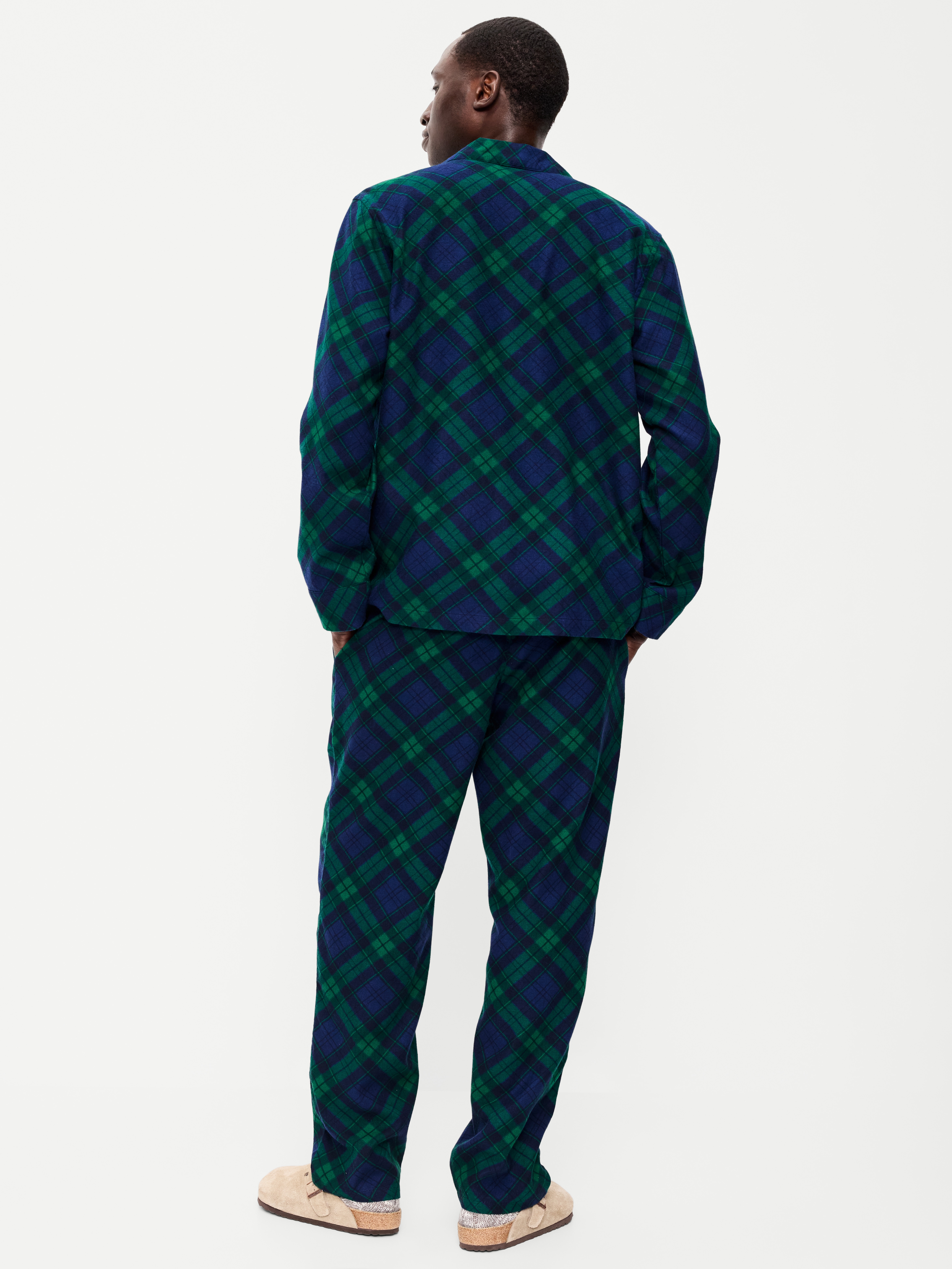 Flannel Pajama Pant Set for Men - Navy Plaid (Match the Fam!) - 2