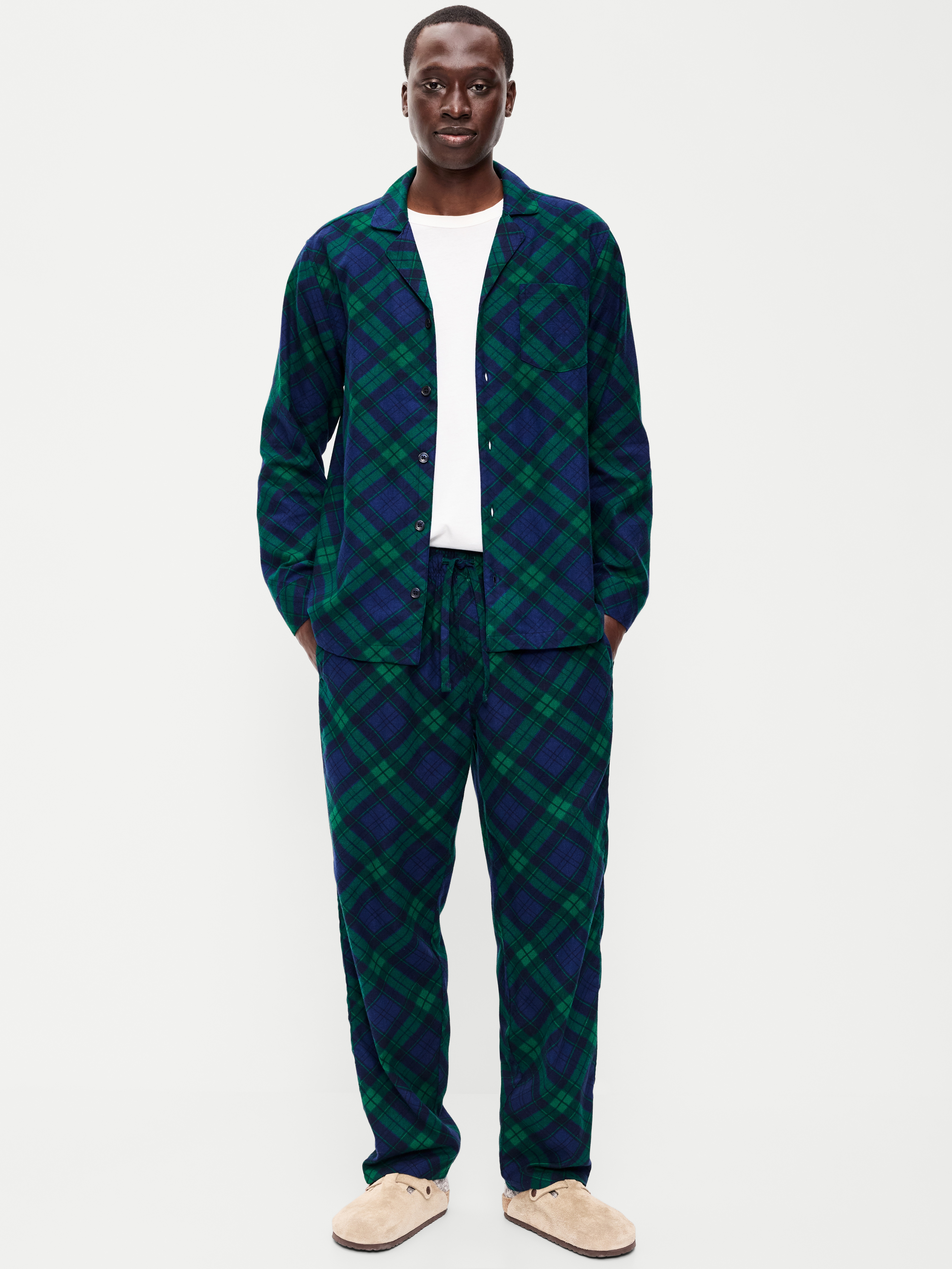 Flannel Pajama Pant Set for Men - Navy Plaid (Match the Fam!) - 1