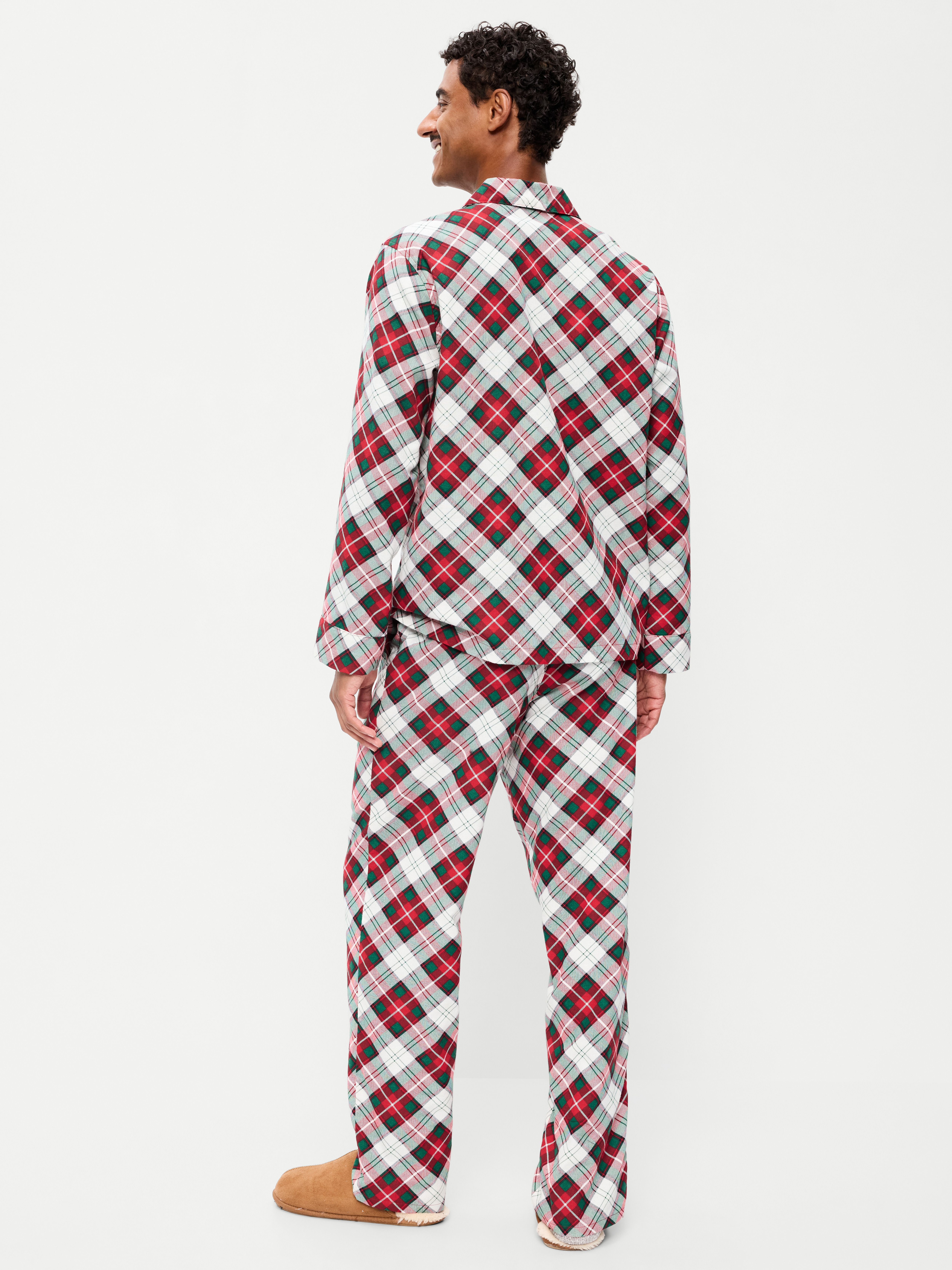 Flannel Pajama Pant Set for Men - White Plaid (Match the Fam!) - 2