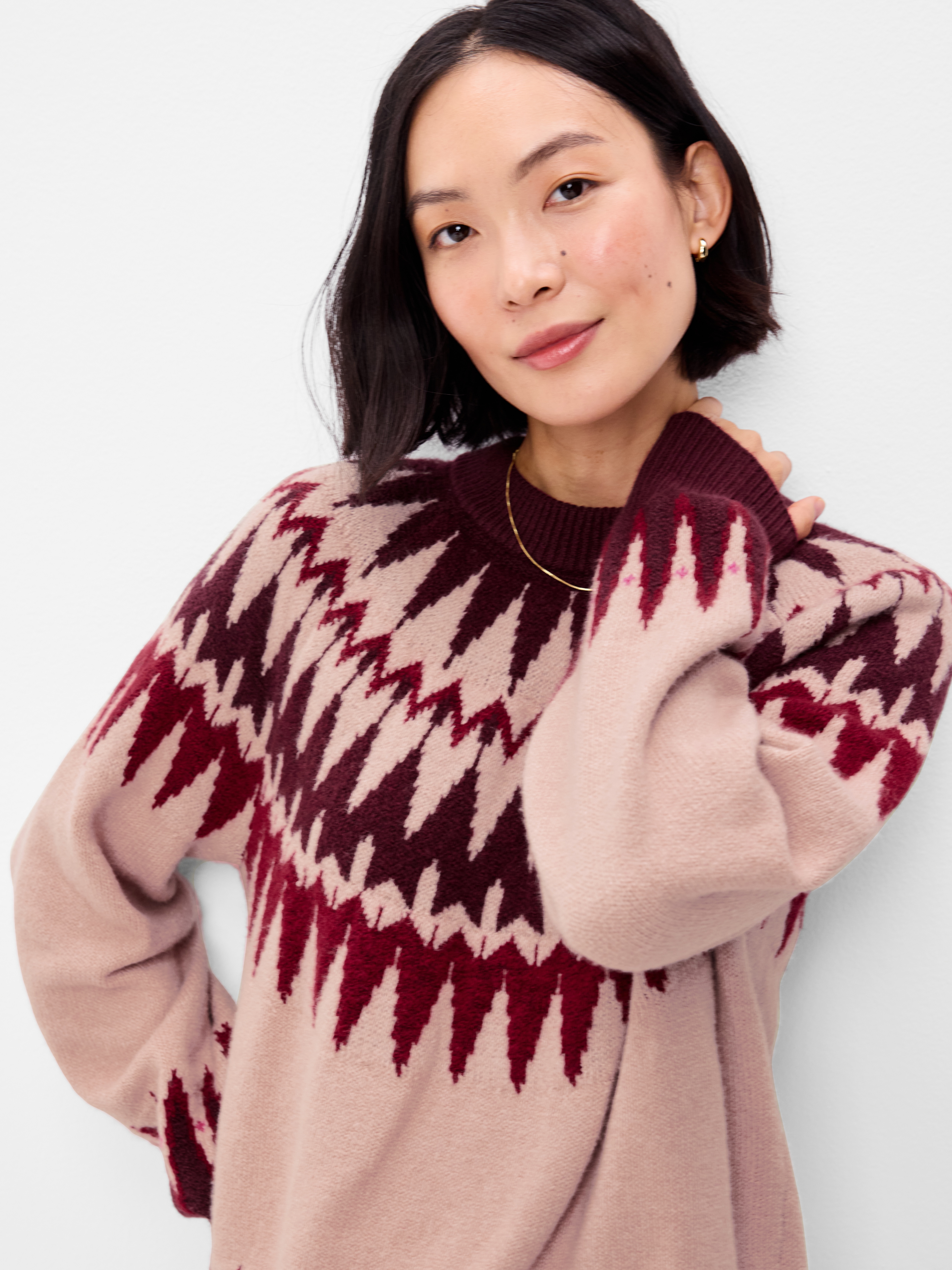 SoSoft Oversized Crew-Neck Sweater - Warm Fair Isle - 3