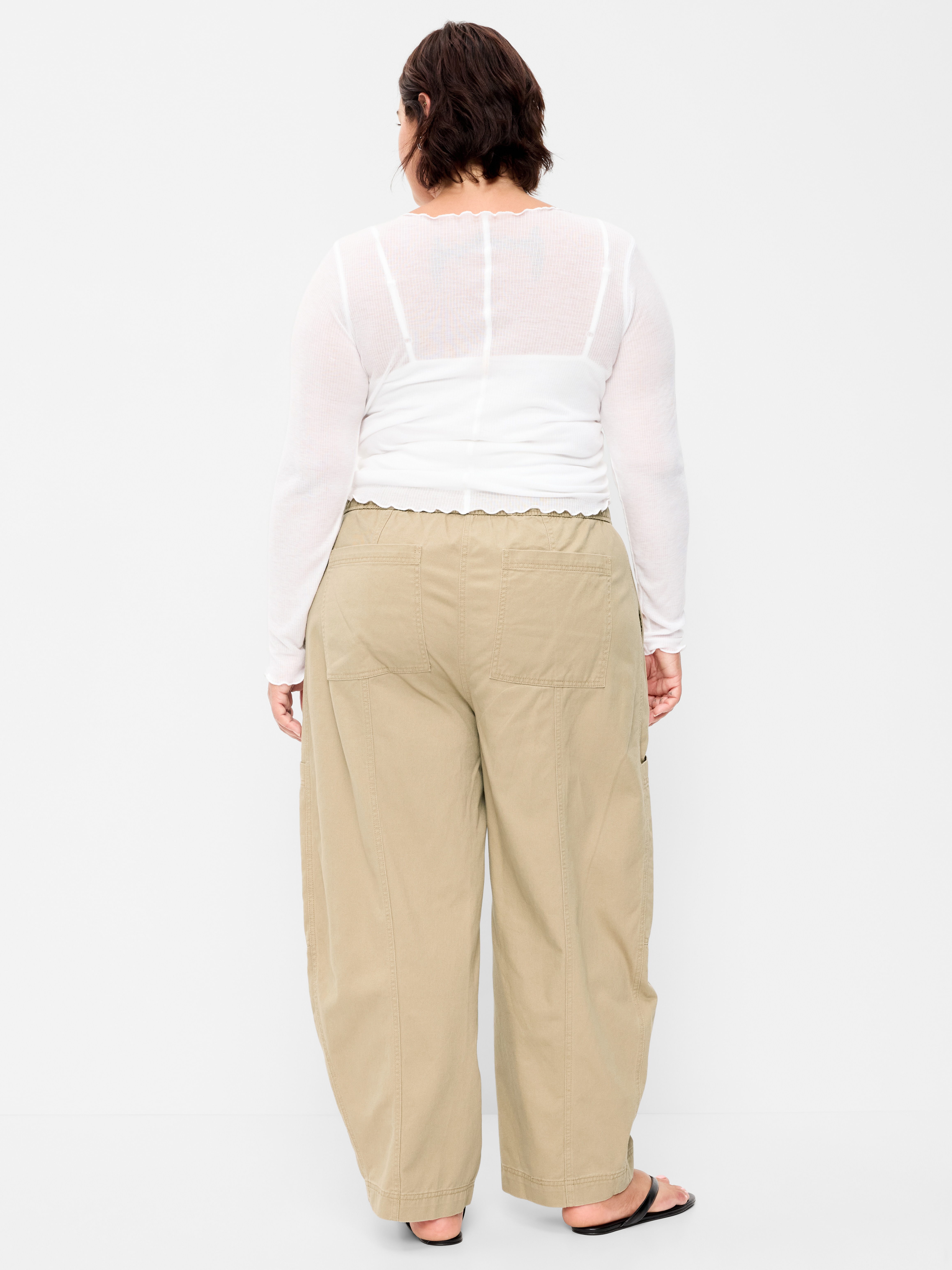 Mid-Rise Barrel-Leg Utility Pants - Teakwood - 8