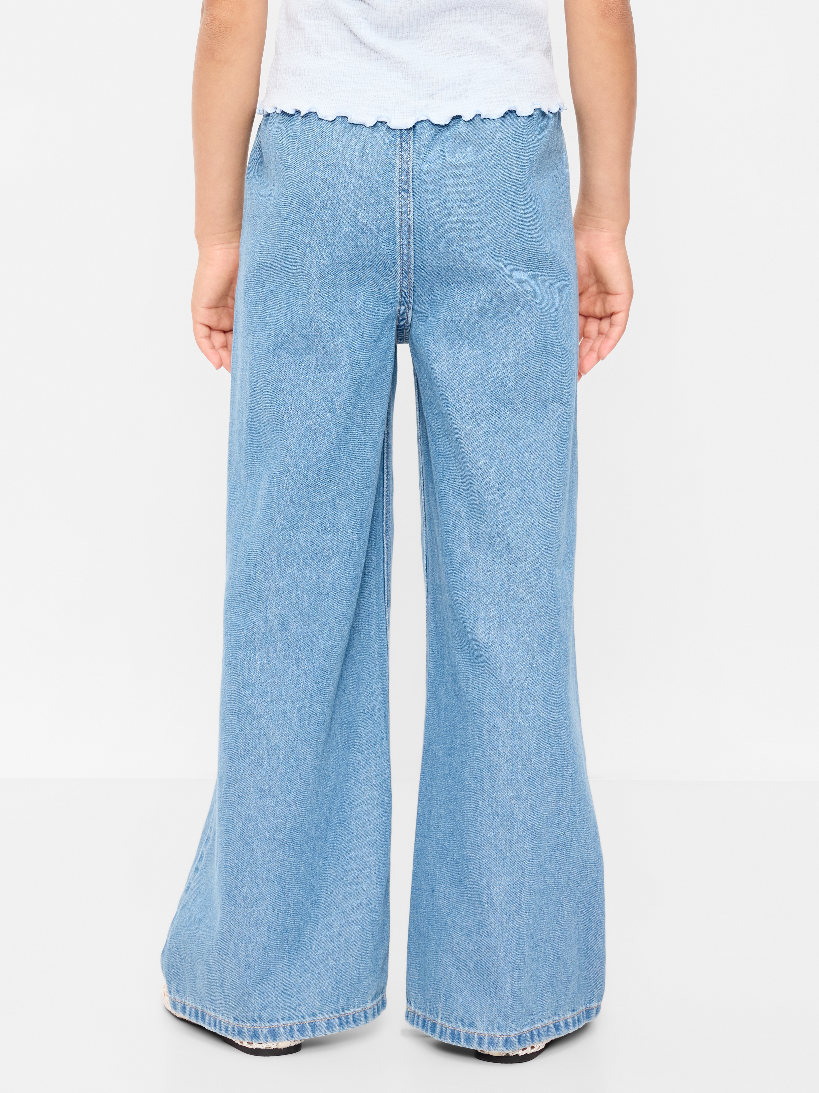 High-Waisted Pull-On Baggy Wide-Leg Jeans for Girls - Vintage - 2