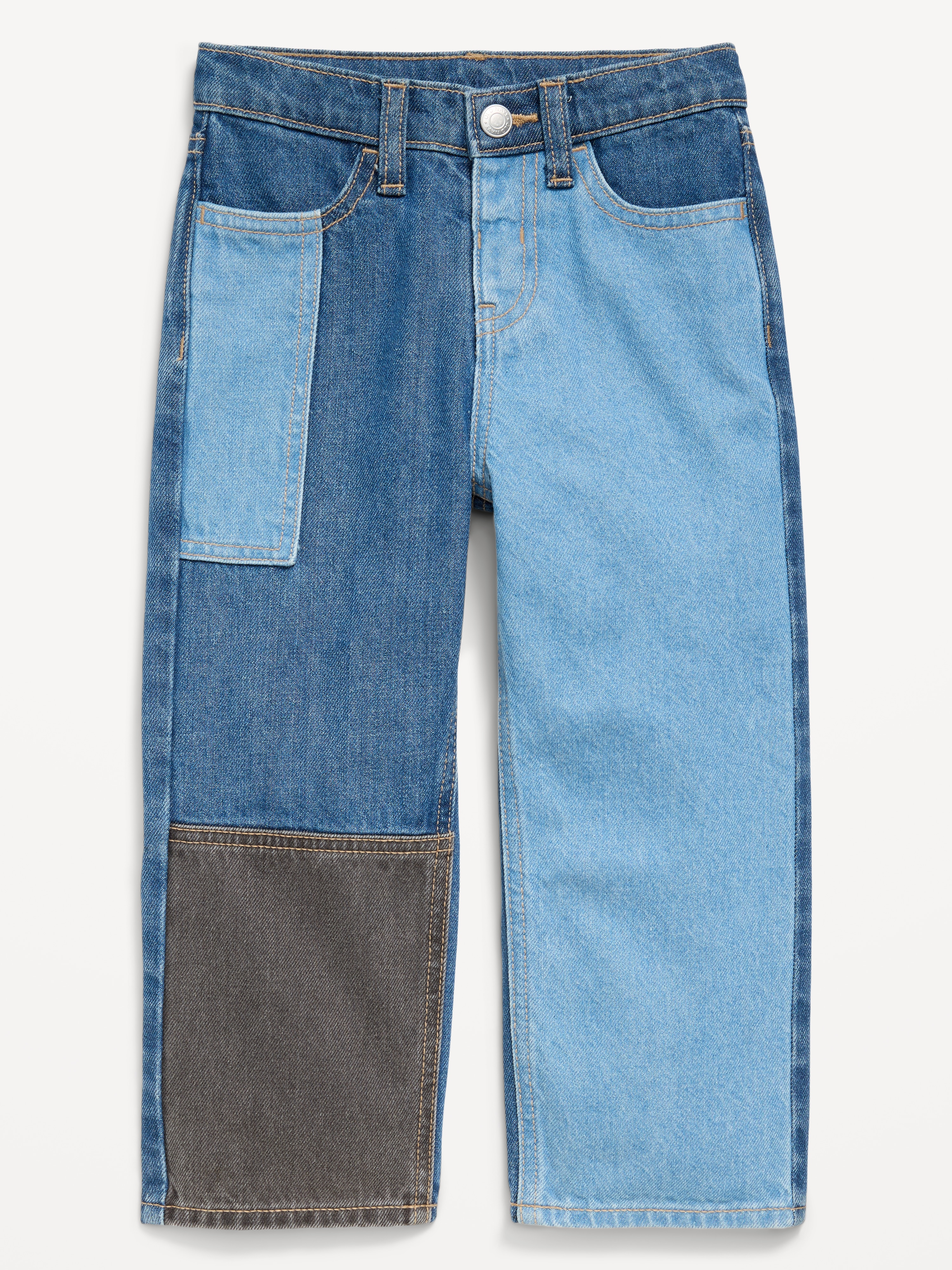 Super Baggy Patched Jeans for Toddler Boys - Blues - 3