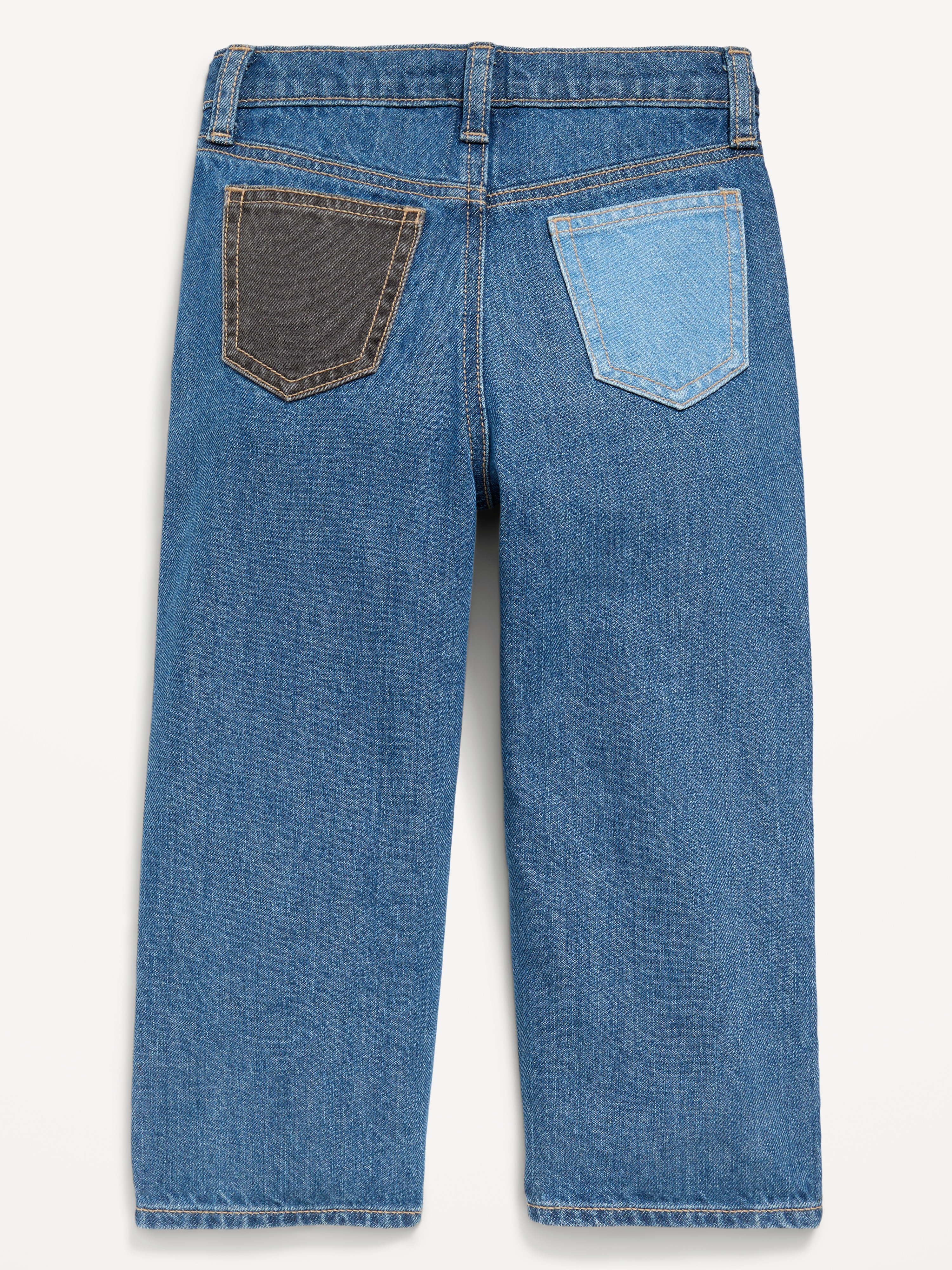 Super Baggy Patched Jeans for Toddler Boys - Blues - 4