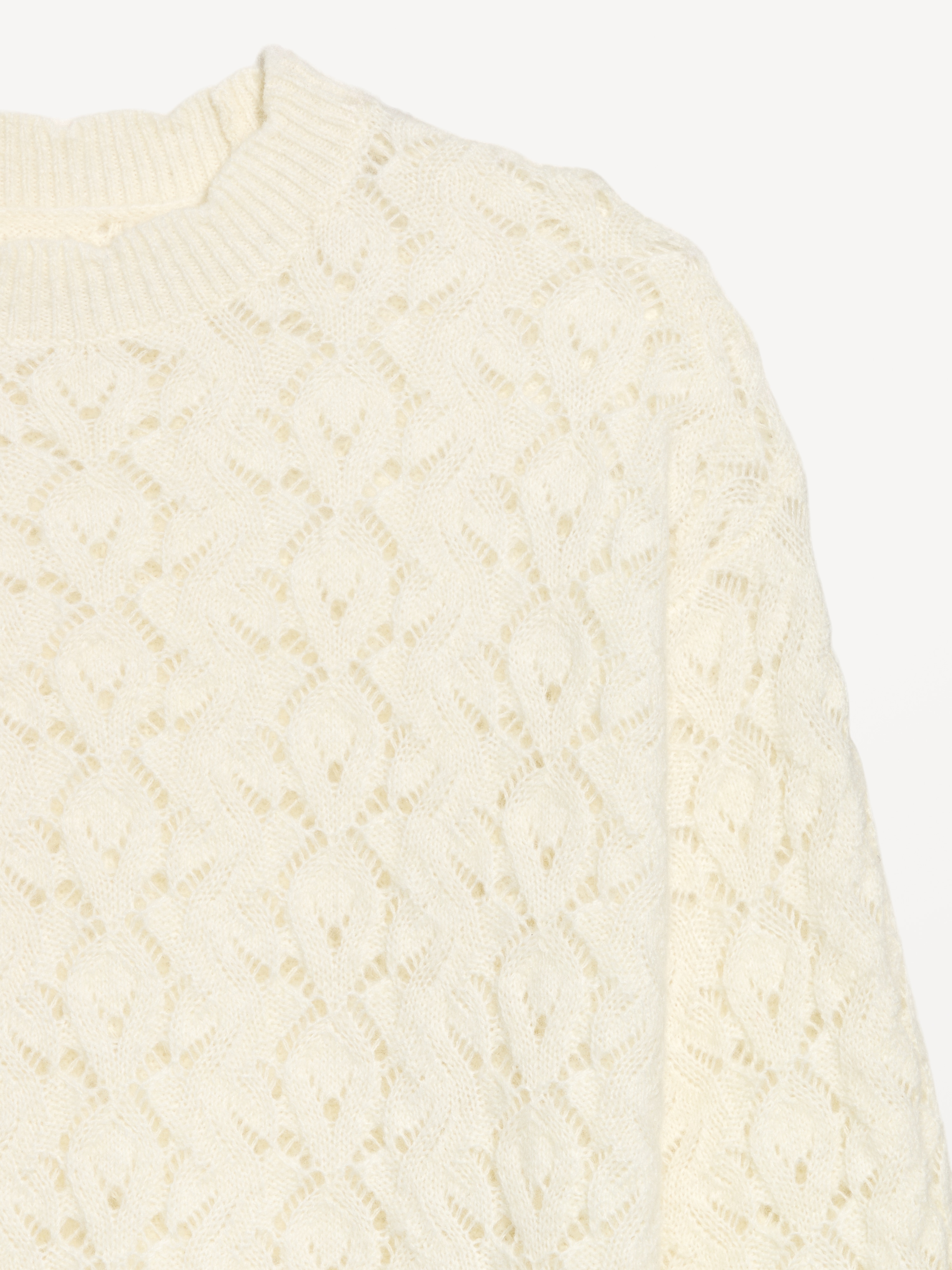Wool-Blend Crew-Neck Tunic Sweater - Creme De La Creme - 5