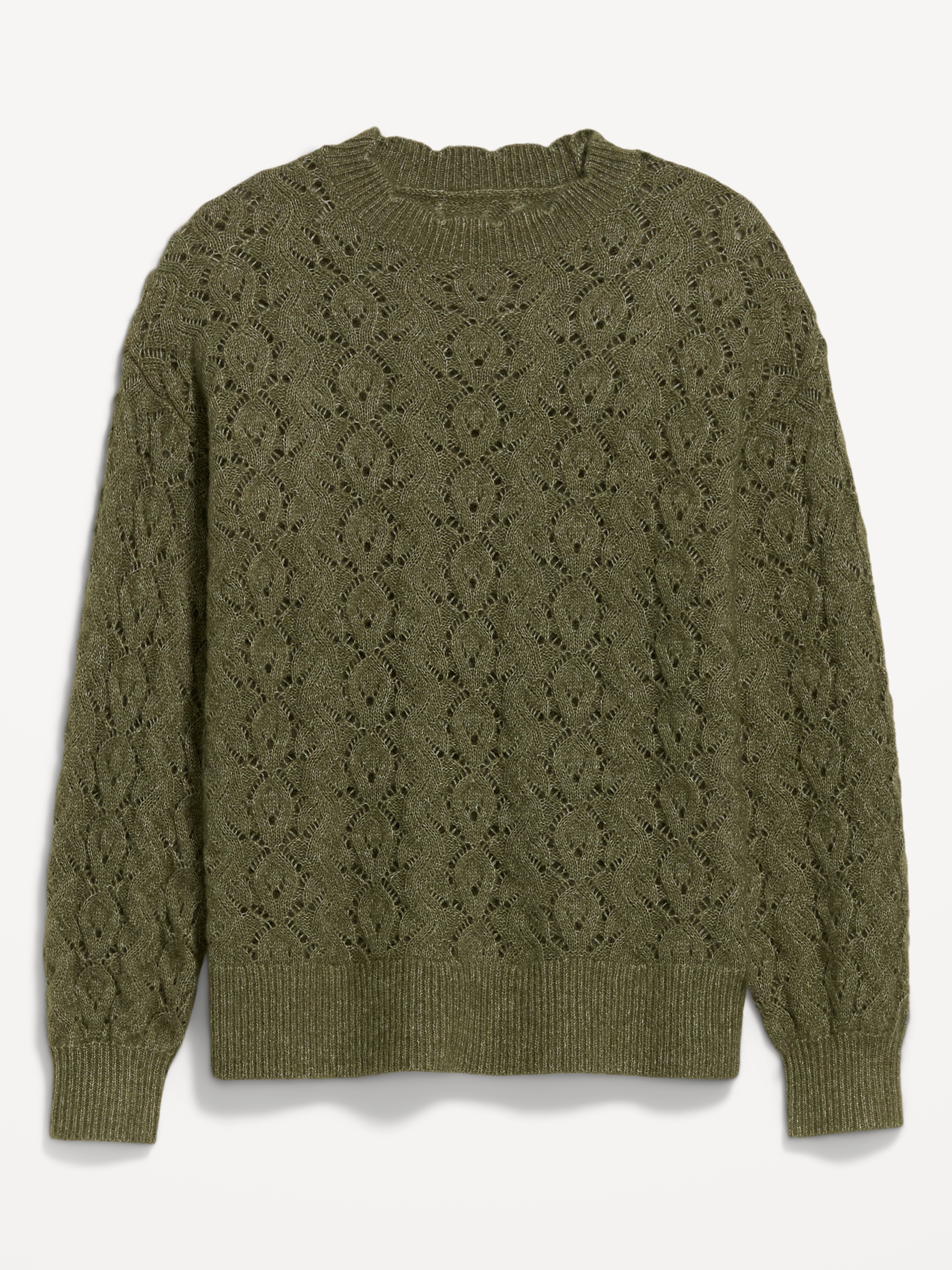 Wool-Blend Crew-Neck Tunic Sweater - Alpine Tundra - 4