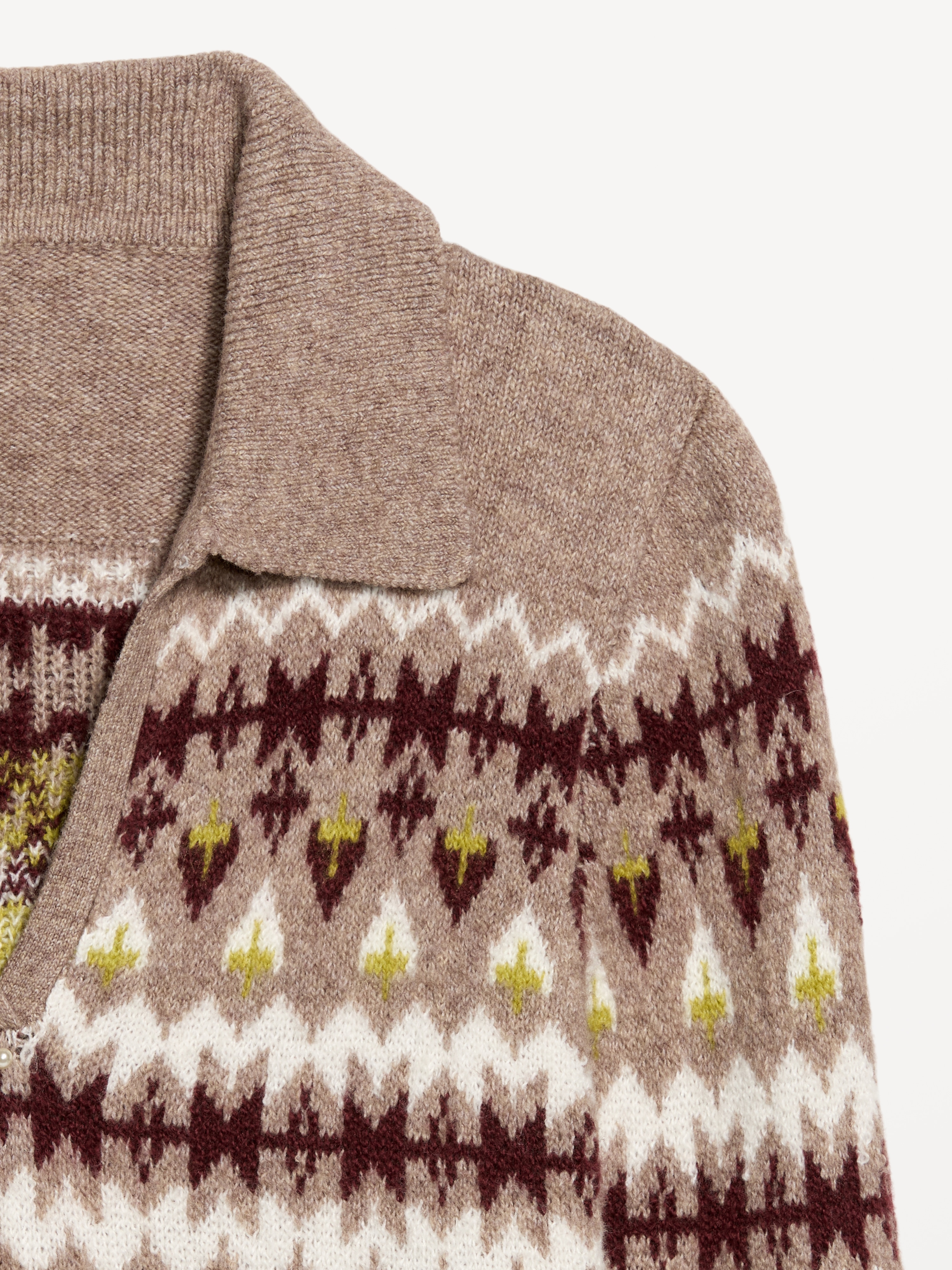 SoSoft Cropped Long-Sleeve Sweater - Neutral Fair Isle - 5