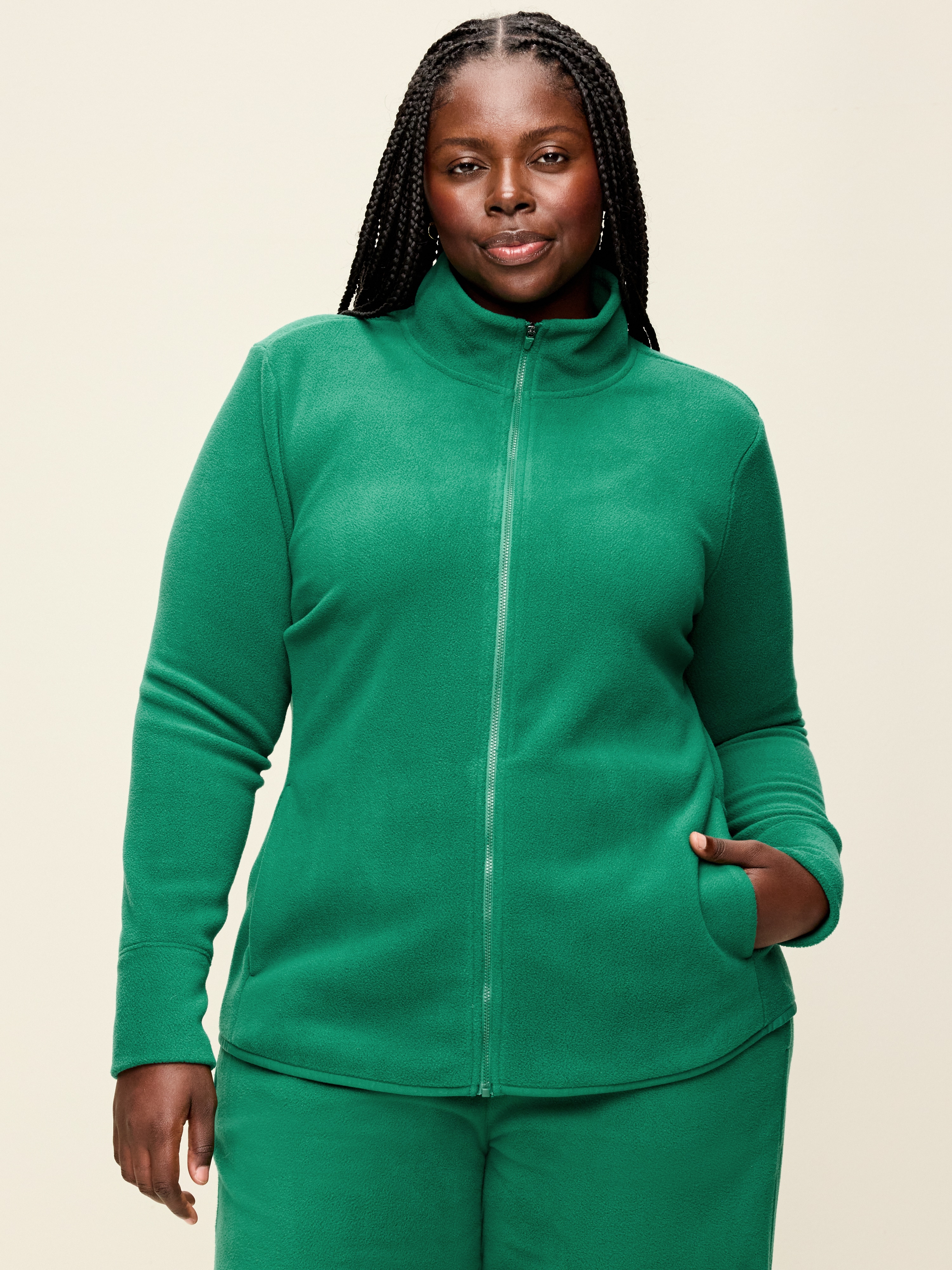 Fitted Performance Fleece Full-Zip Jacket - Java Fern - 7