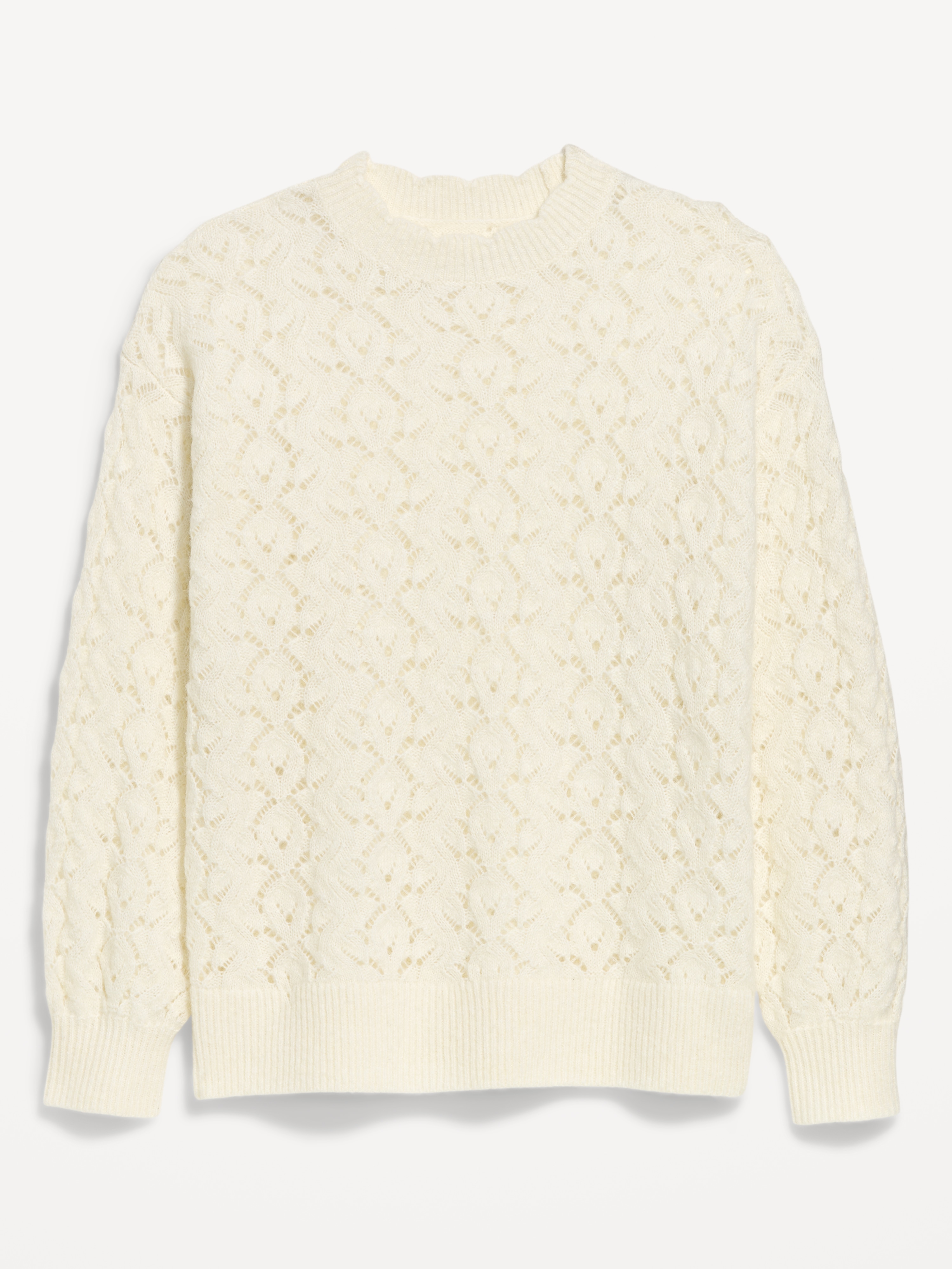 Wool-Blend Crew-Neck Tunic Sweater - Creme De La Creme - 4