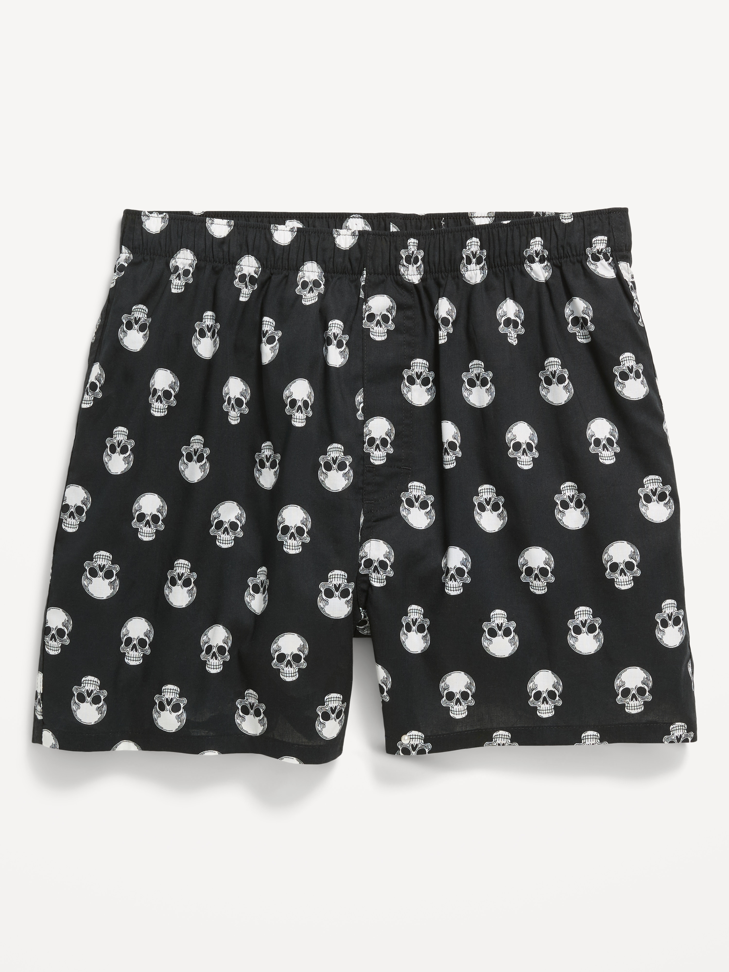 Soft-Washed Boxer Shorts -- 3.75-inch - Grey Skulls - 1