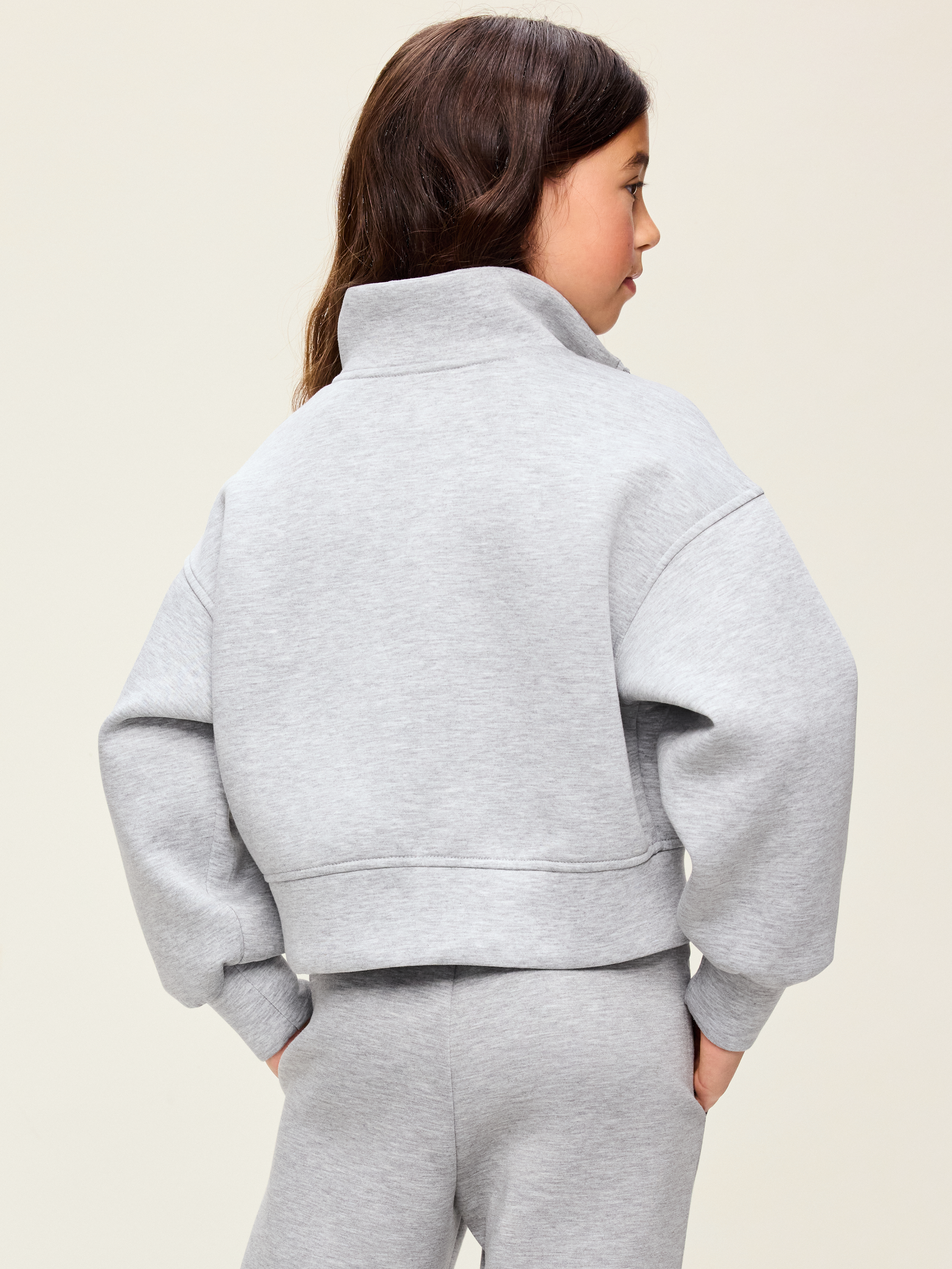 Bounce Fleece Half-Zip Pullover Sweatshirt for Girls - Heather Gray - 2