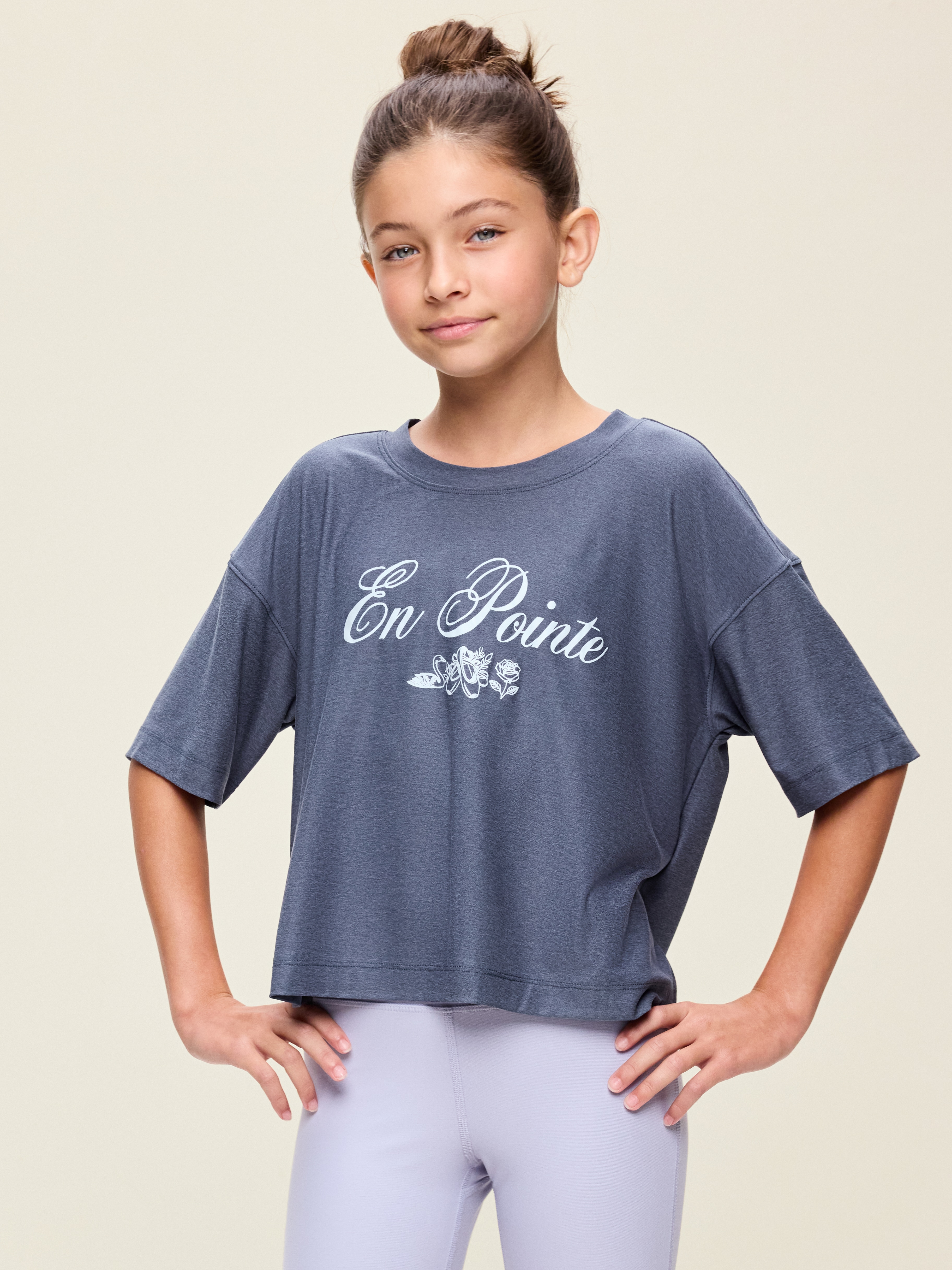 CloudMotion Short-Sleeve Boxy T-Shirt for Girls - Swept Away - 1
