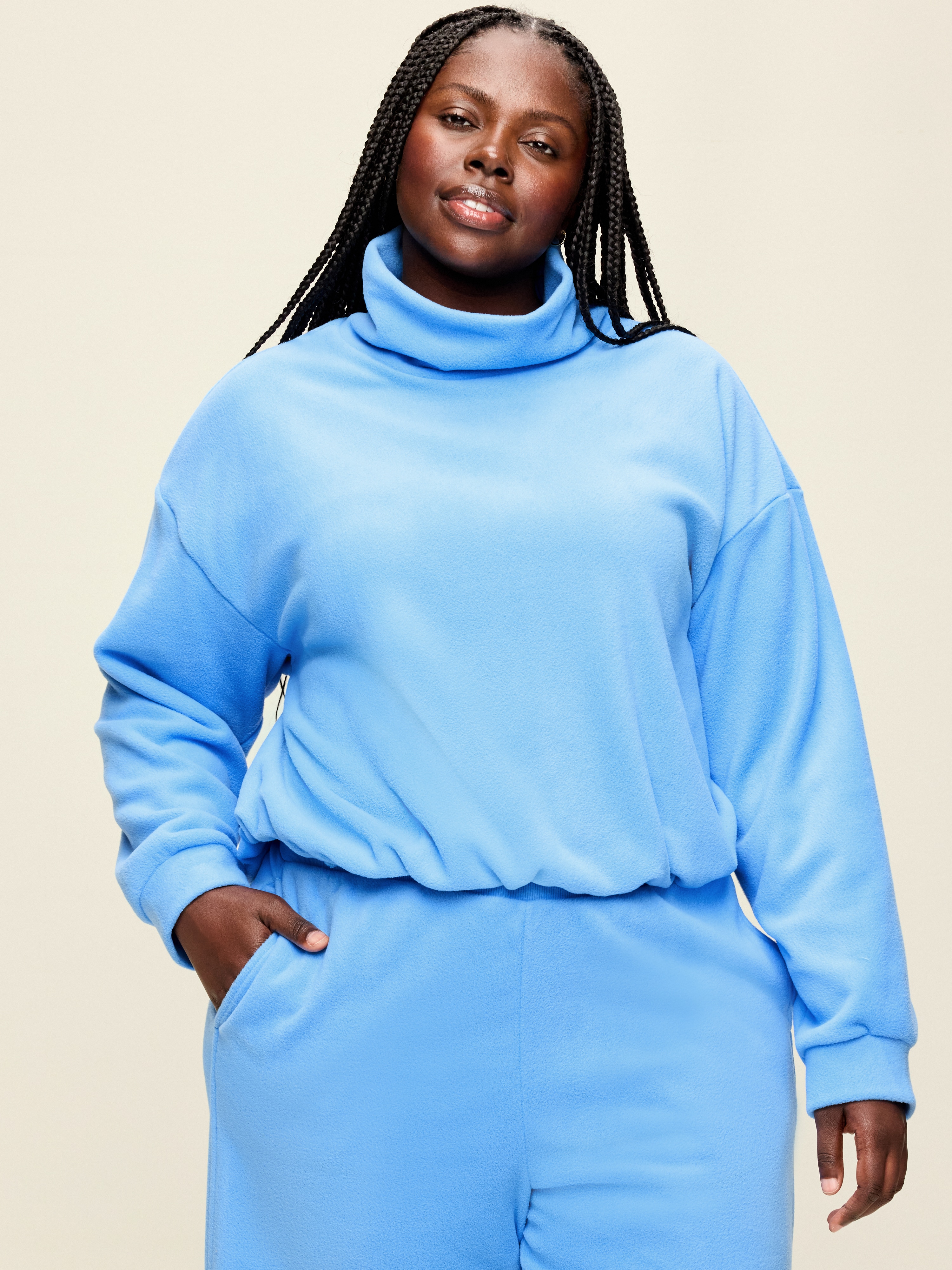 Performance Fleece Funnel Neck Pullover - Hopscotch Blue - 7