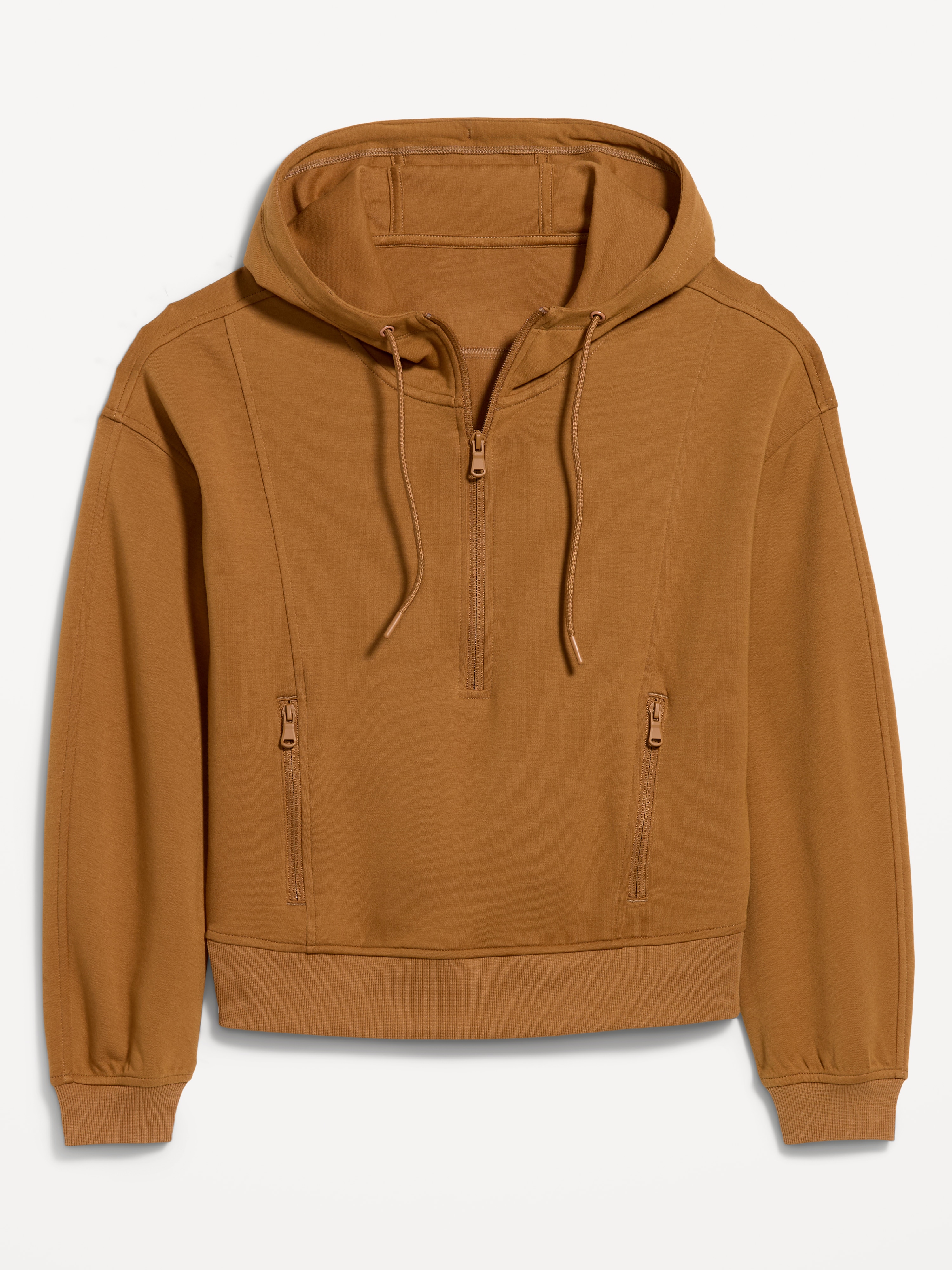 Dynamic Fleece Half-Zip Hoodie Sweatshirt - SYCAMORE BARK - 4