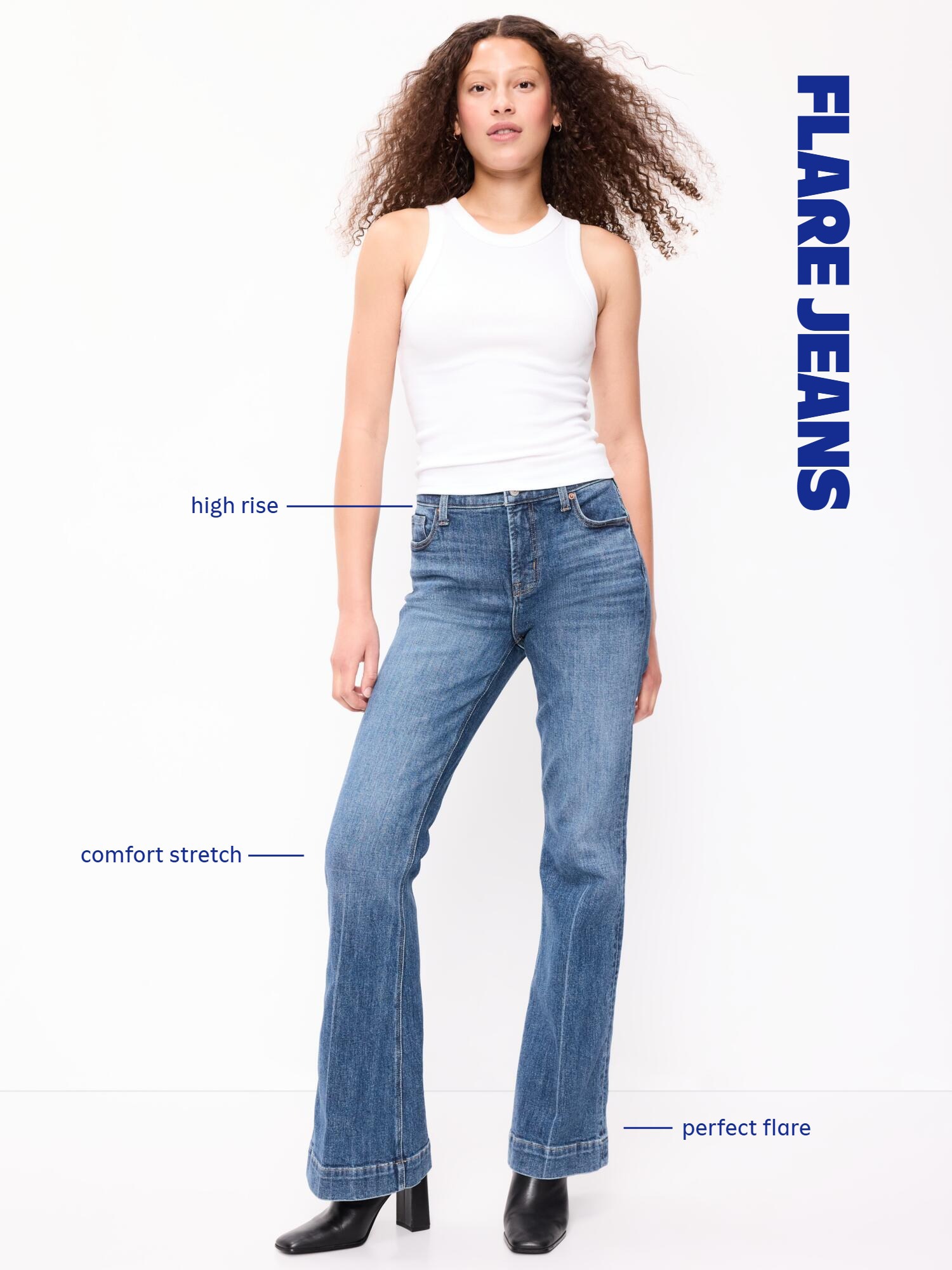 High-Waisted Flare Jeans - Plum Wine - 5
