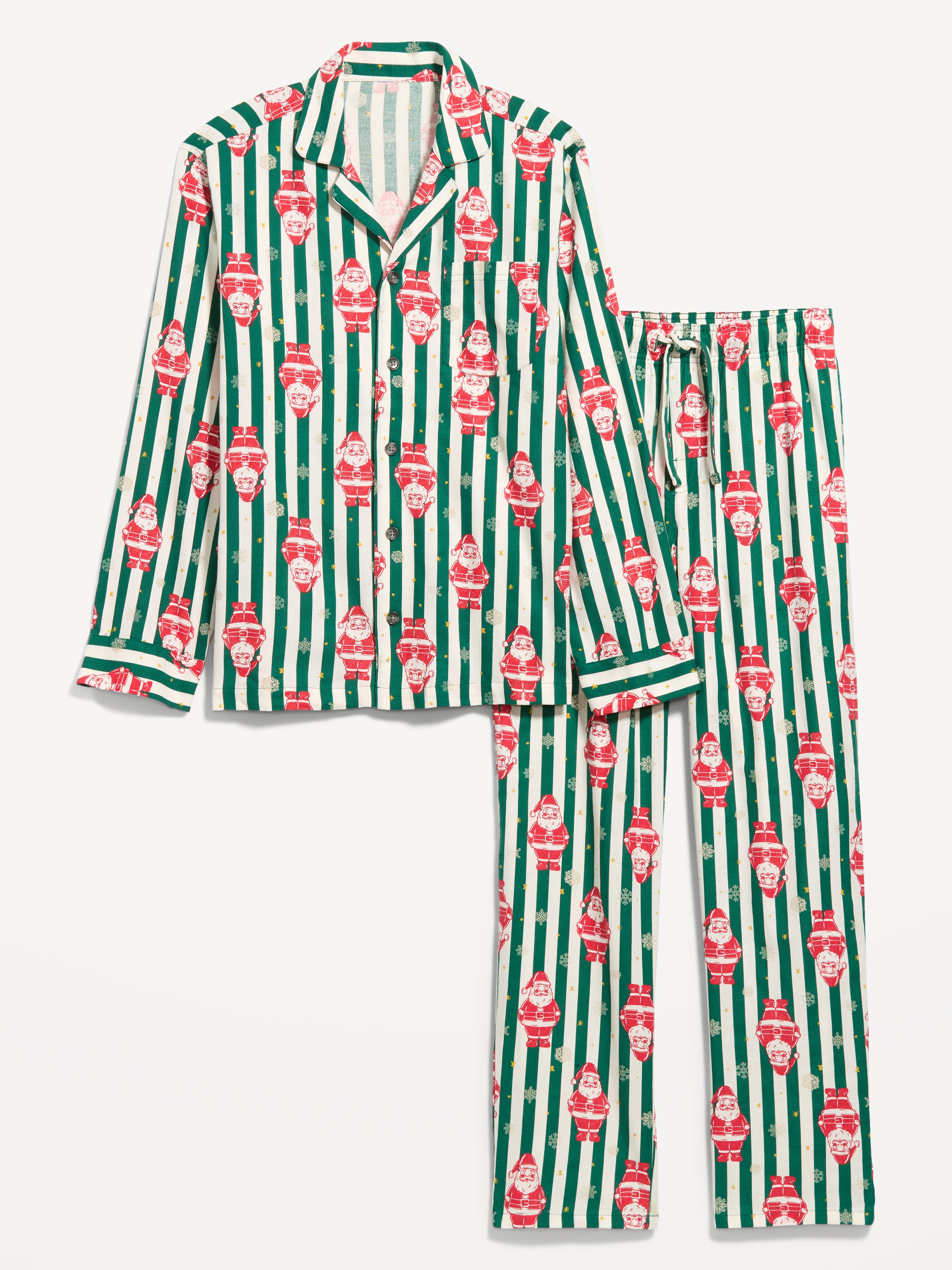 Flannel Pajama Pant Set for Men - Santa Stripes (Match the Fam!) - 3