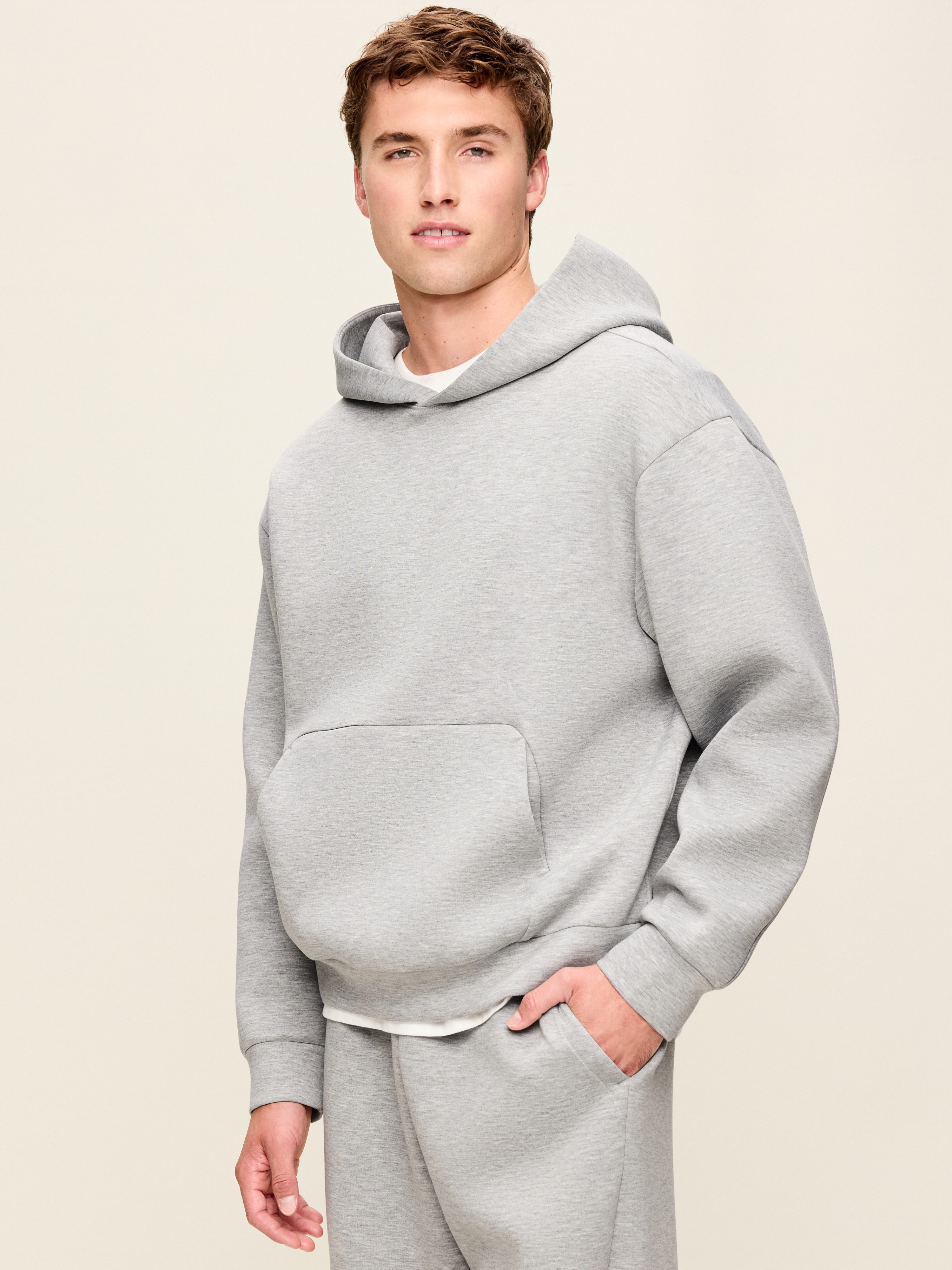 Bounce Fleece Oversized Pullover Hoodie - Heather Gray - 1