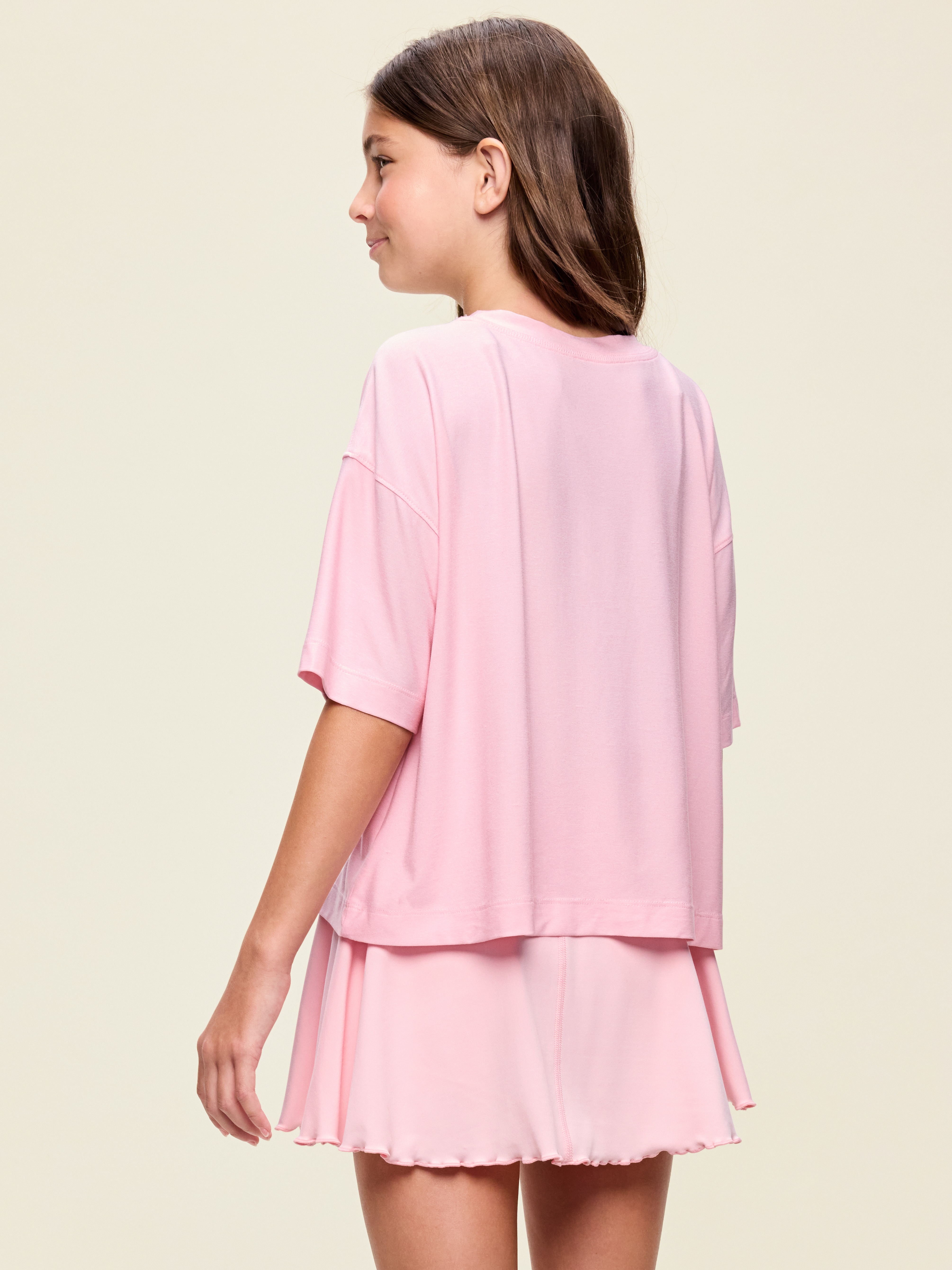 CloudMotion Short-Sleeve Boxy T-Shirt for Girls - Pink Sky - 2