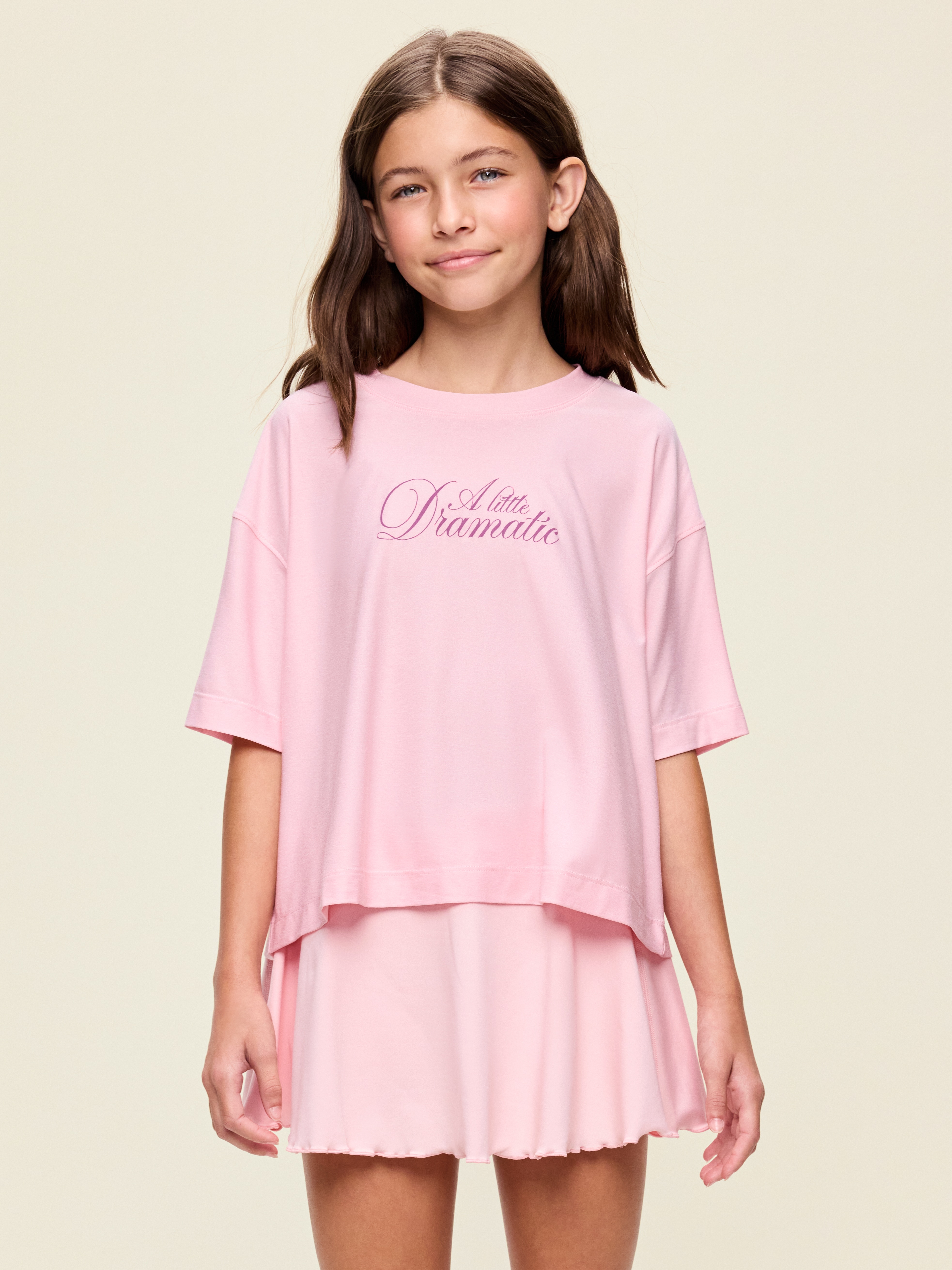 CloudMotion Short-Sleeve Boxy T-Shirt for Girls - Pink Sky - 1
