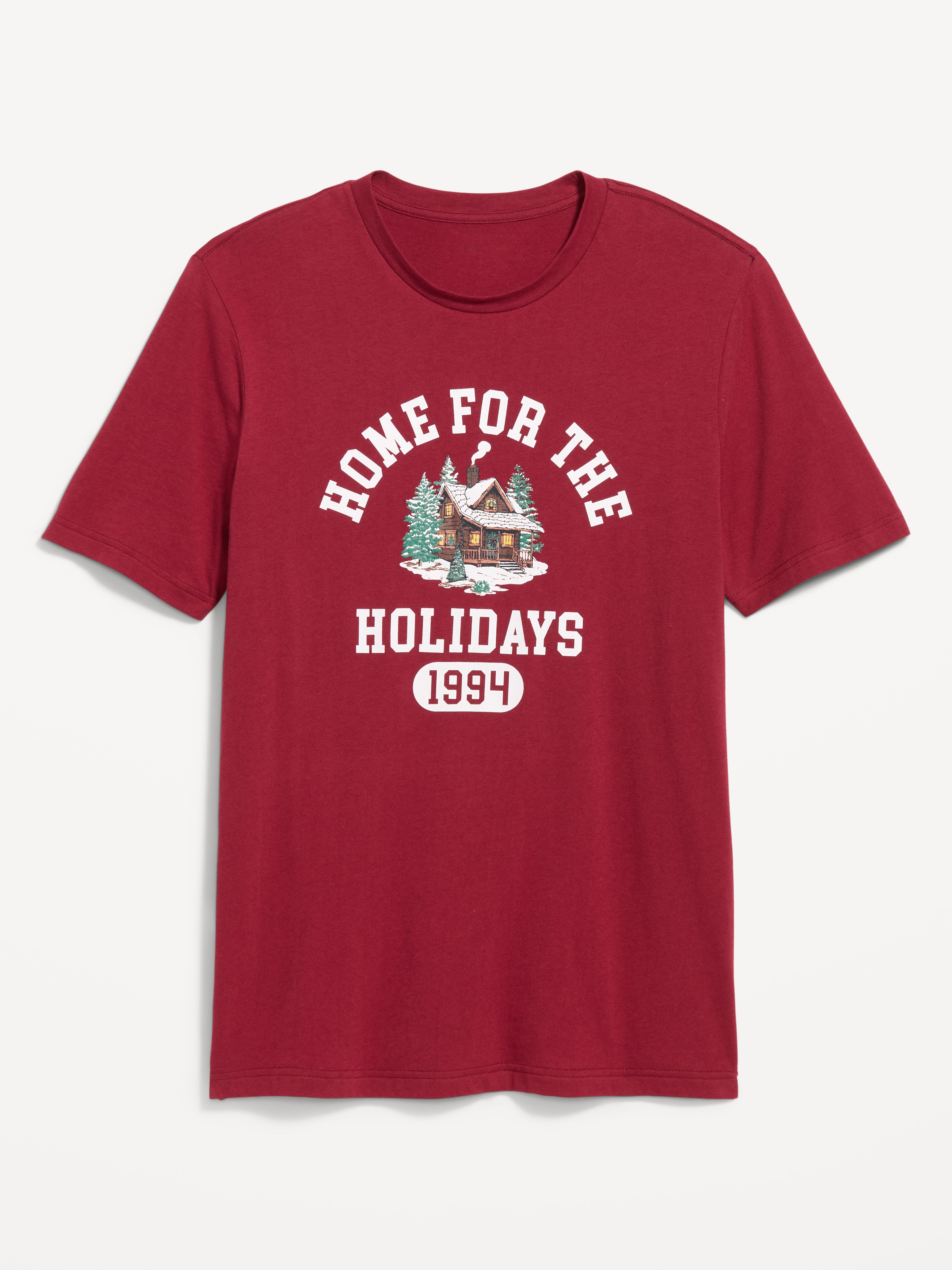 Crew-Neck Graphic T-Shirt - Red - 3