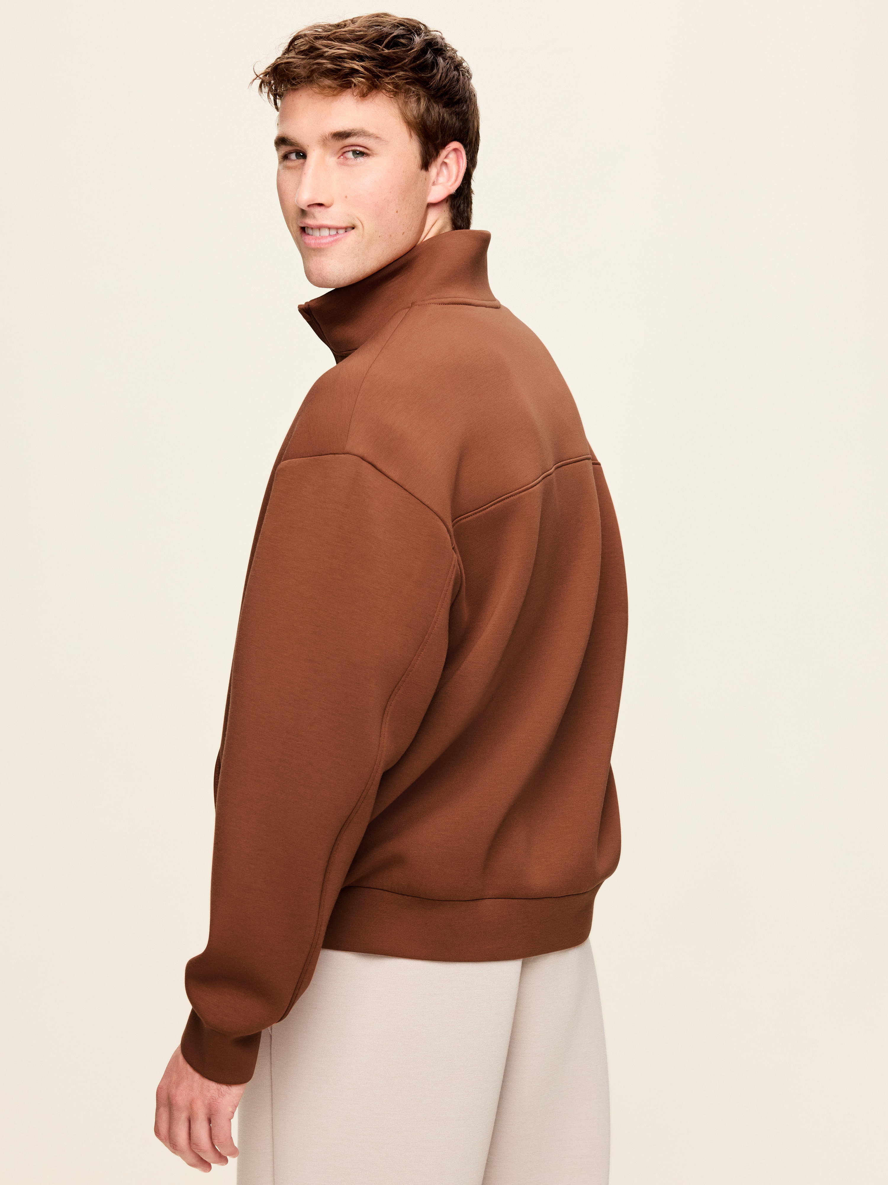 Bounce Fleece Oversized Half-Zip Pullover Sweatshirt - Horse Chestnut - 2