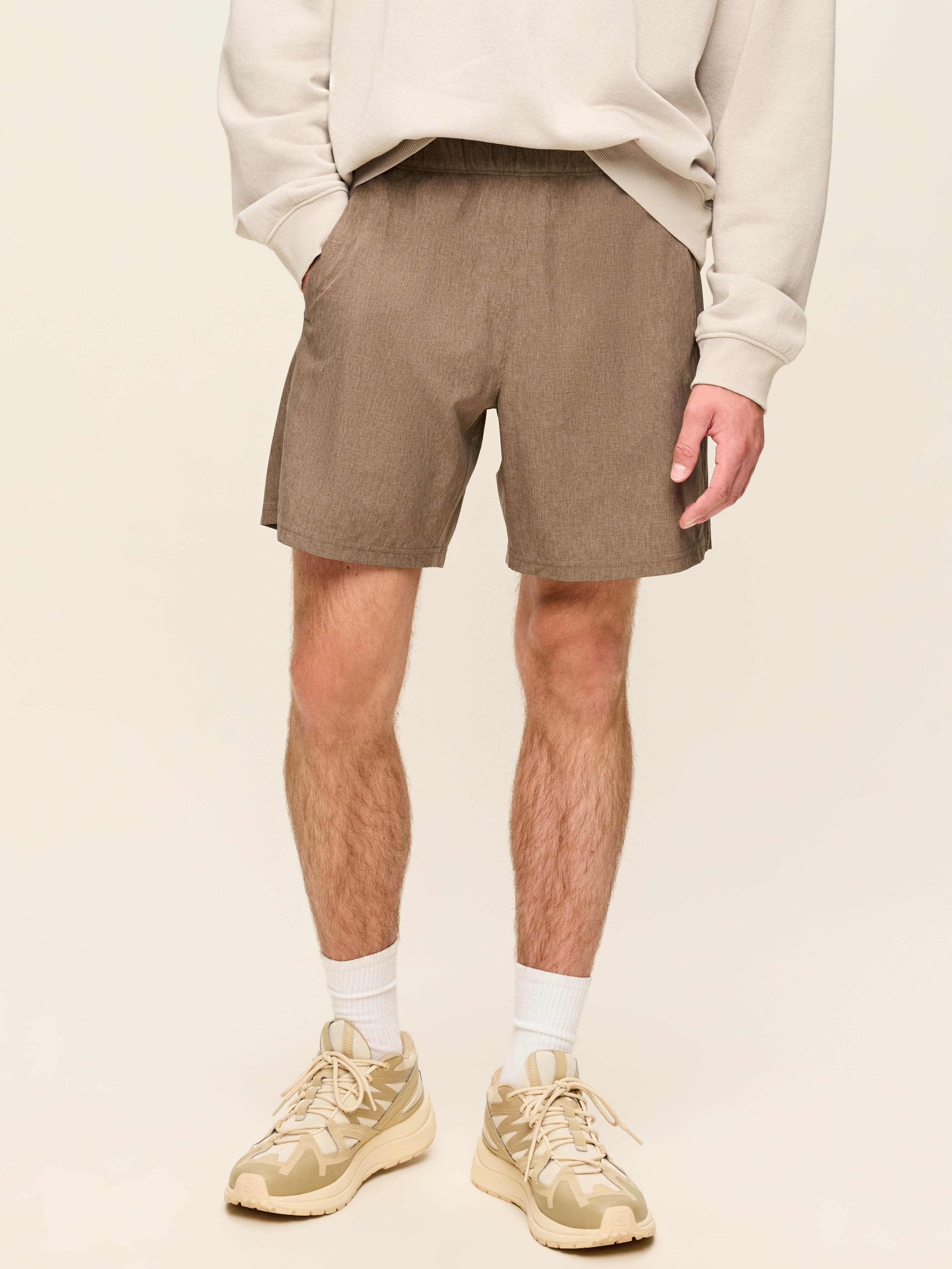 StretchTech Workout Shorts -- 7-inch inseam - Saddle Brown - 1