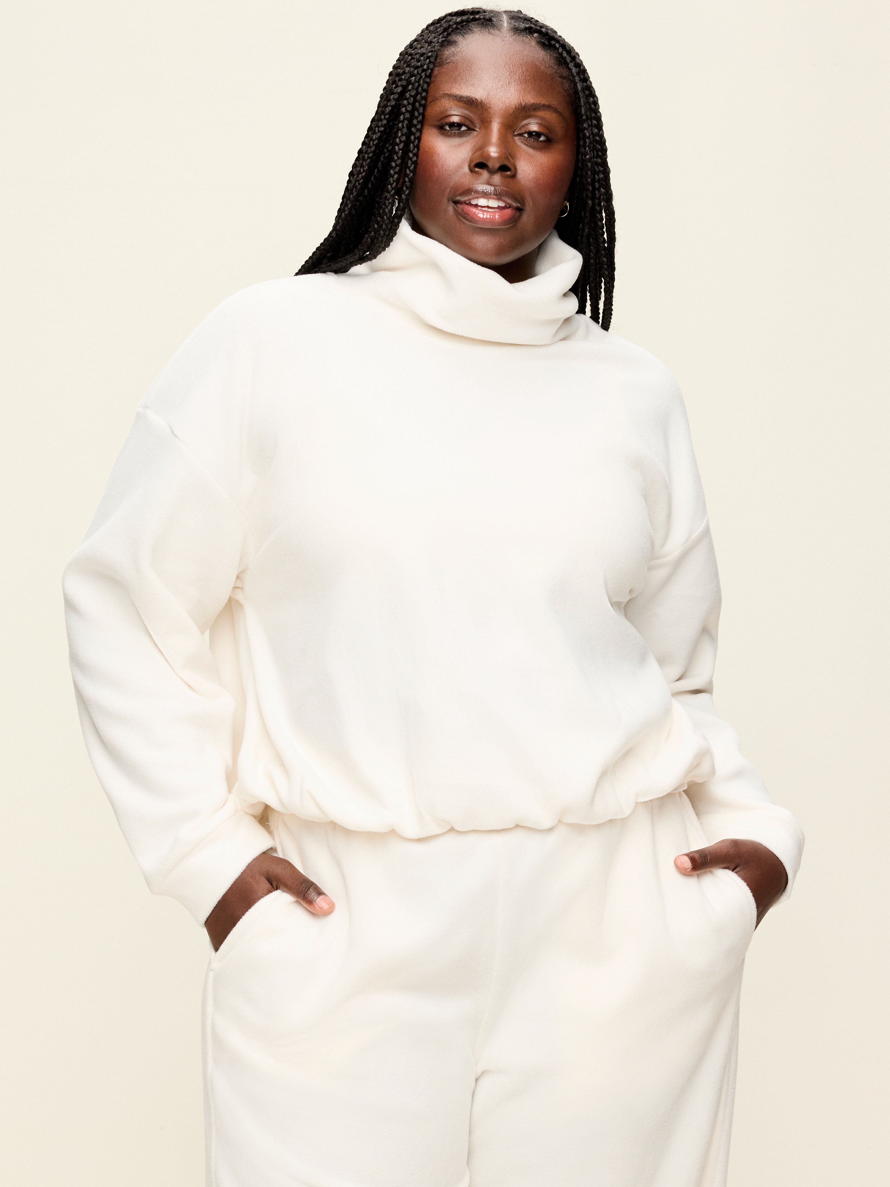 Performance Fleece Funnel Neck Pullover - Sea Salt - 7