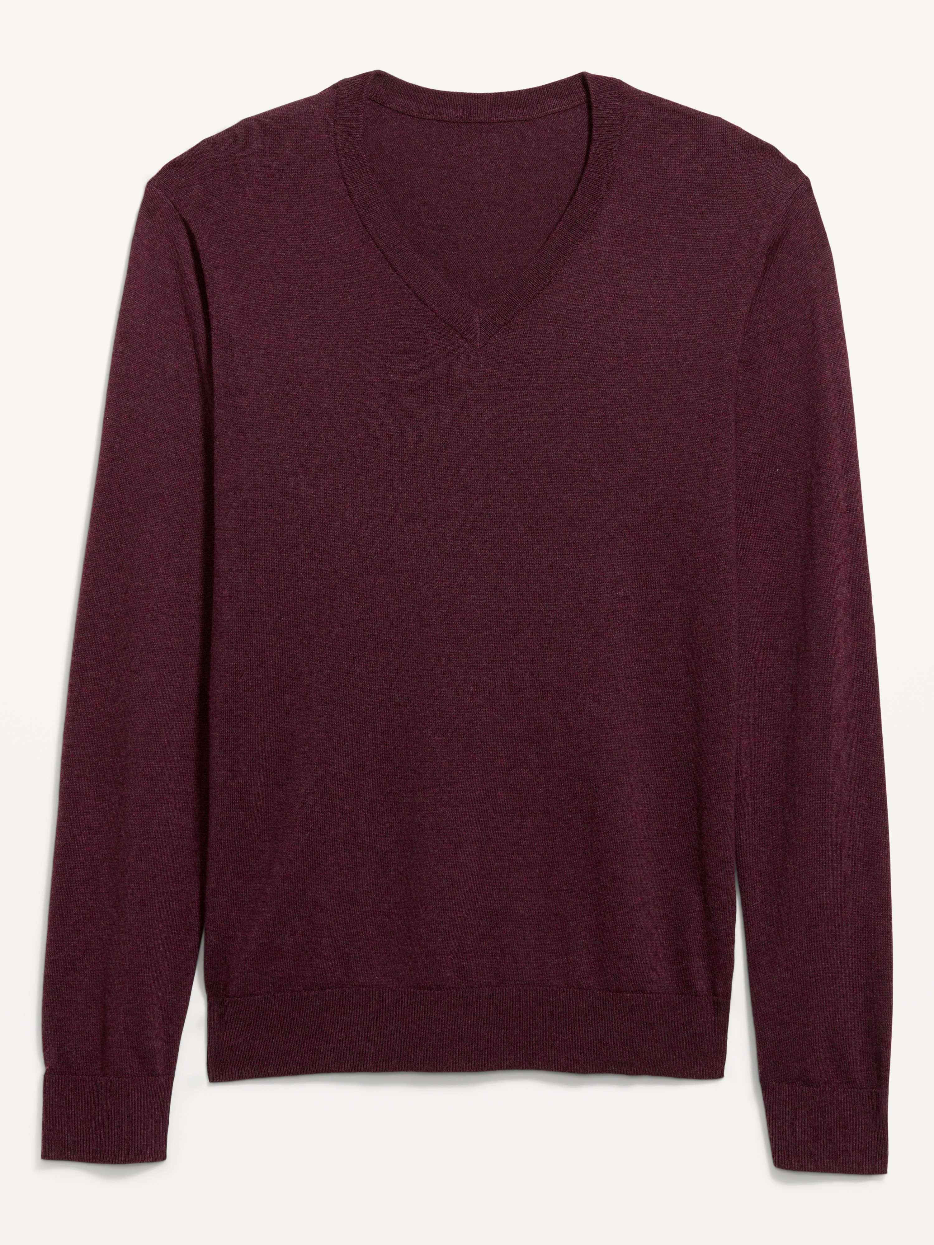 V-Neck Sweater - Burgundy Heather - 4