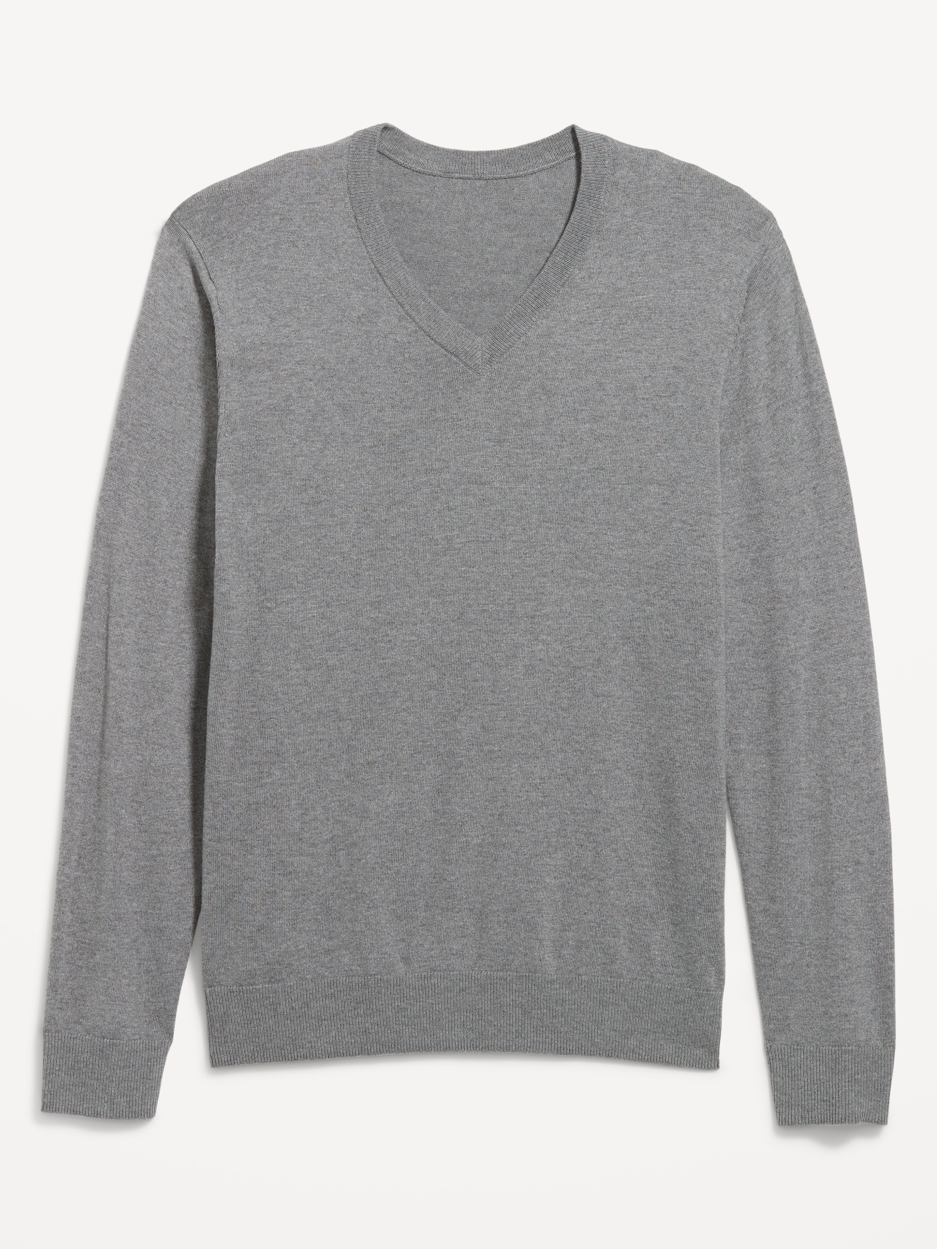 V-Neck Sweater - Medium Gray Heather - 4