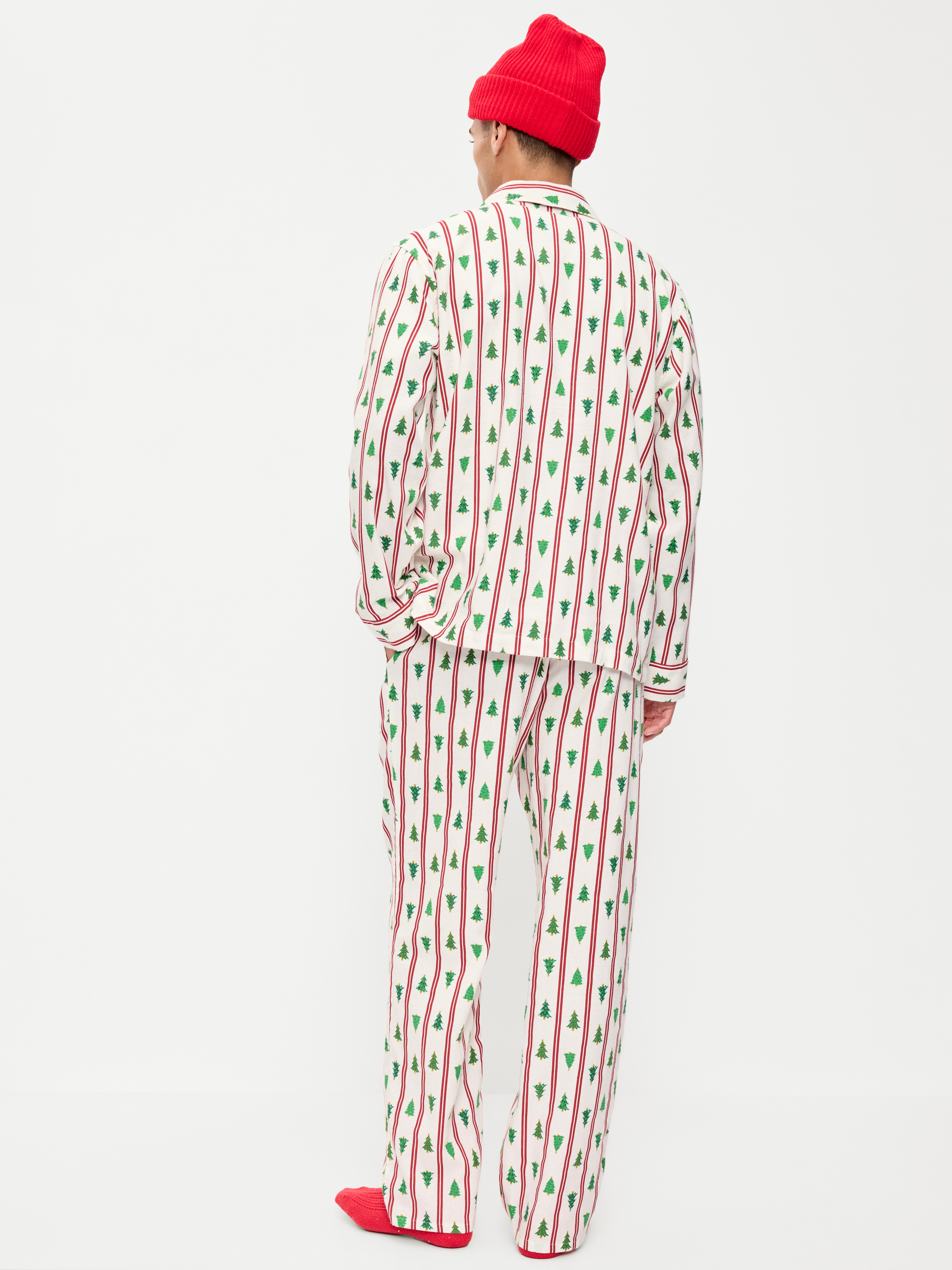 Flannel Pajama Pant Set for Men - Tree Stripes (Match the Fam!) - 2