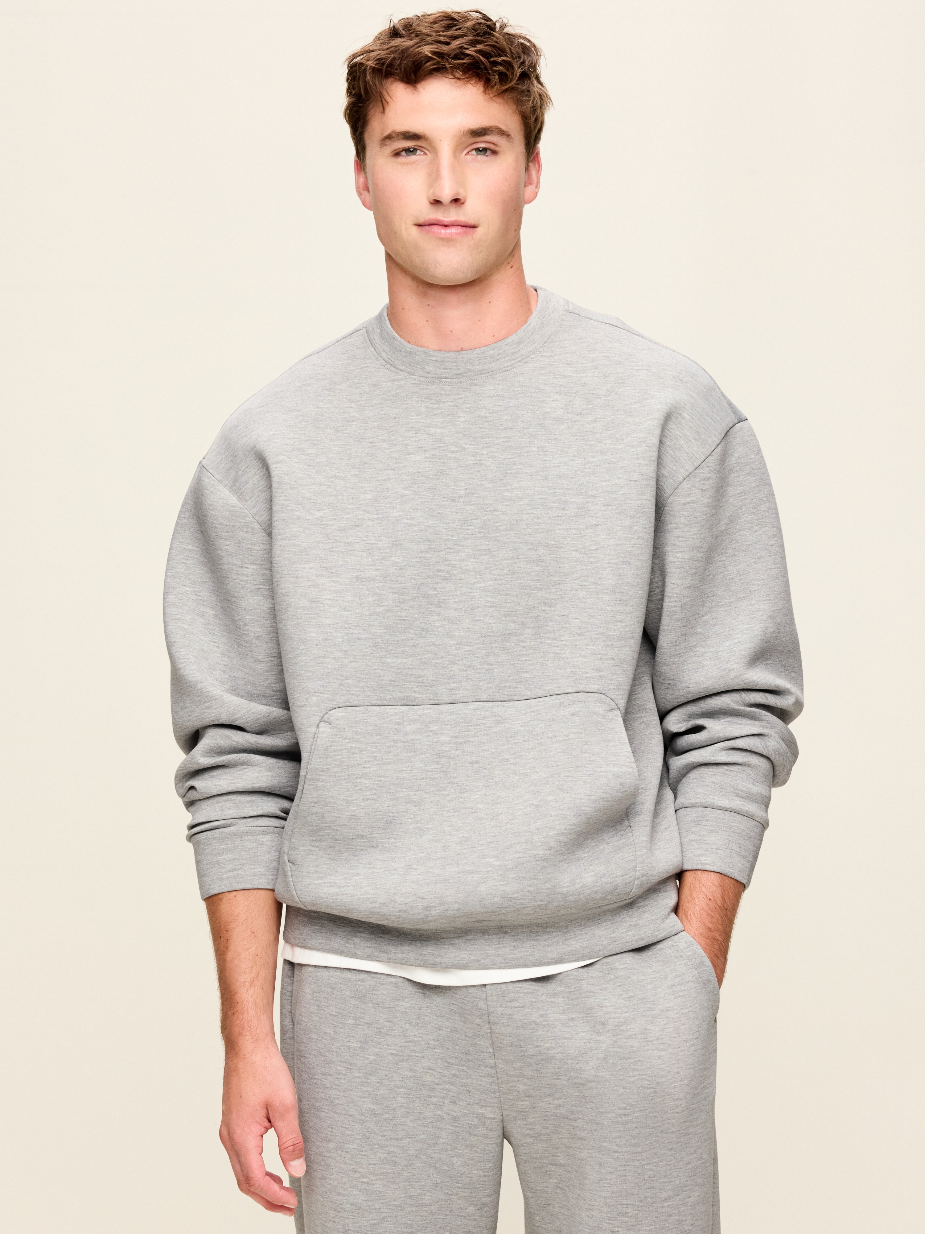Oversized Bounce Fleece Sweatshirt - Heather Grey - 1
