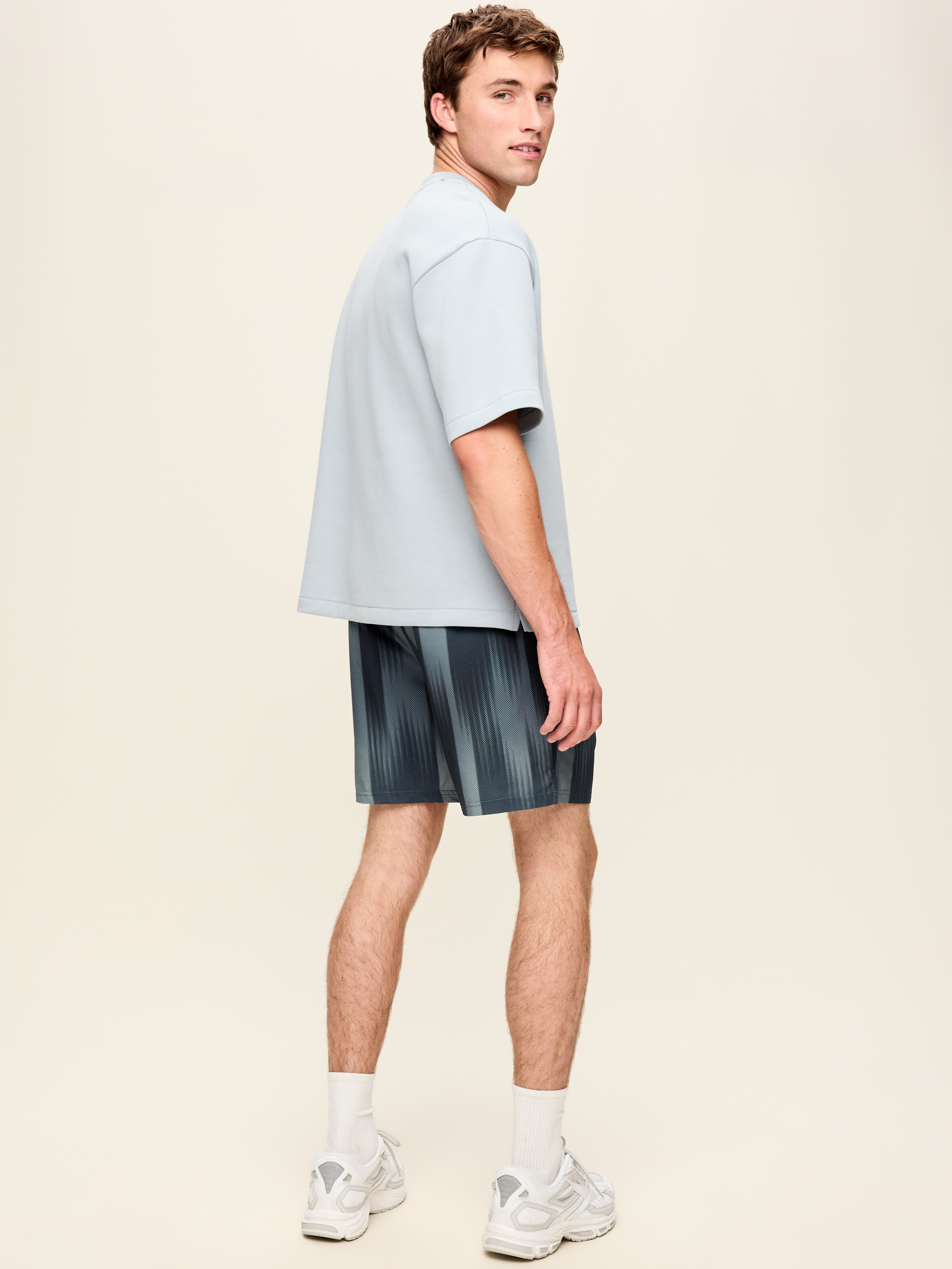 StretchTech Workout Shorts -- 7-inch inseam - Black Stripes - 4